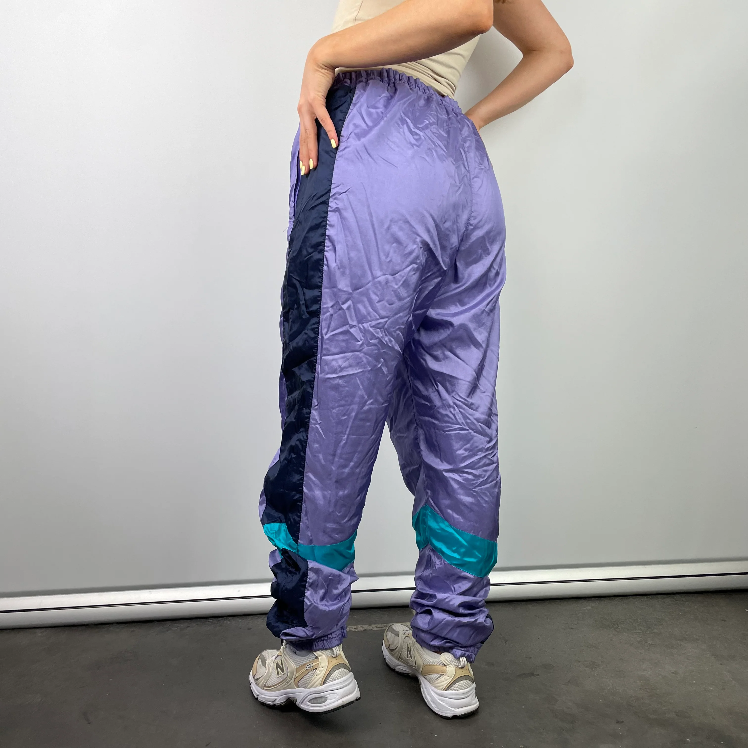 Adidas Purple Embroidered Spell Out Track Pants (L) - Image 4