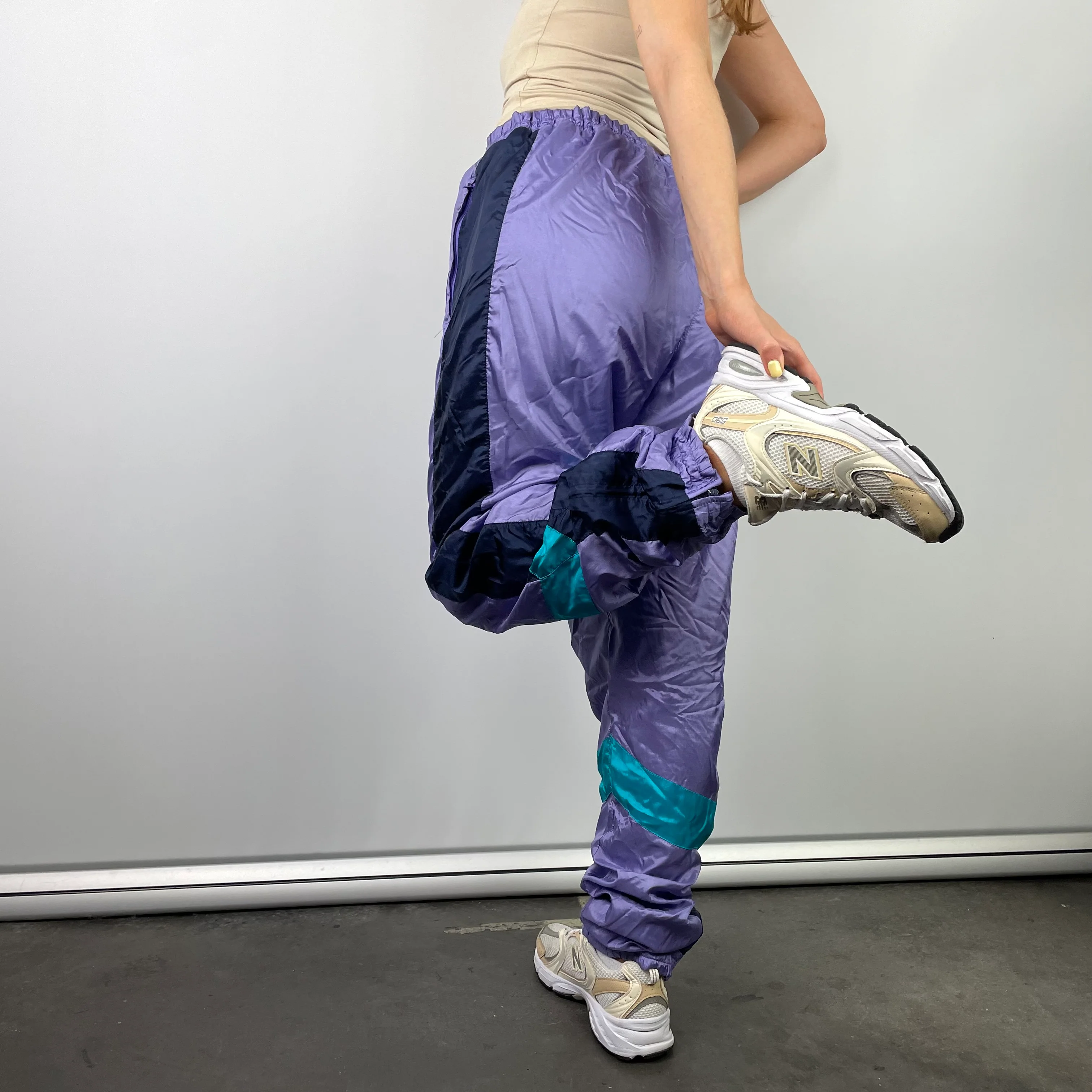 Adidas Purple Embroidered Spell Out Track Pants (L) - Image 6