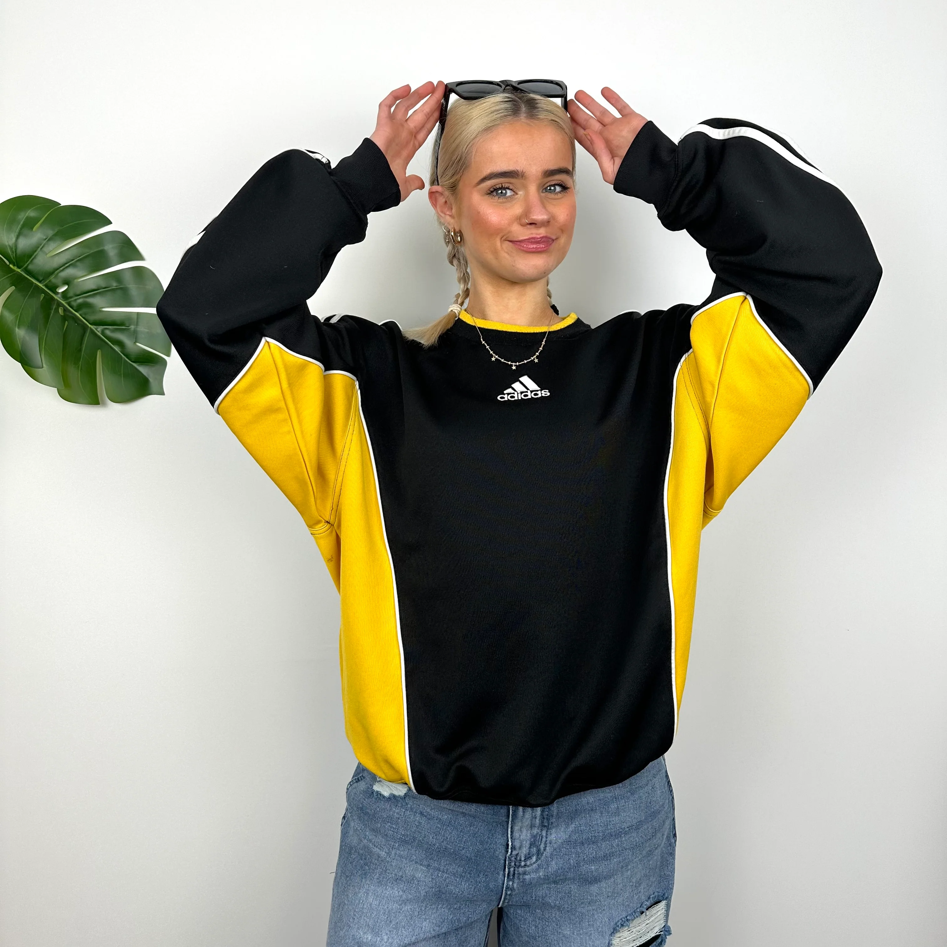 Adidas RARE Black Embroidered Spell Out Sweatshirt (L) - Image 2