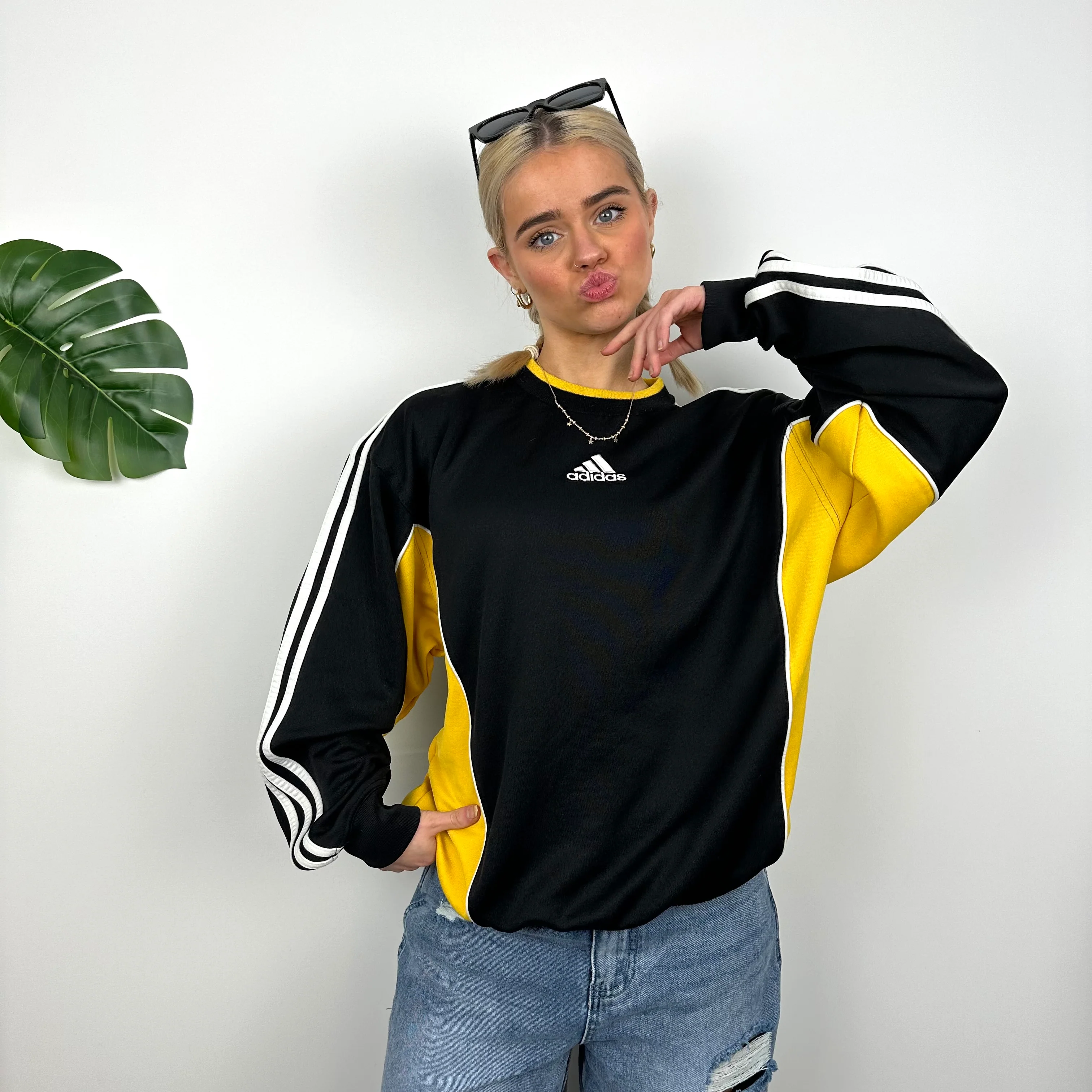 Adidas RARE Black Embroidered Spell Out Sweatshirt (L) - Image 4