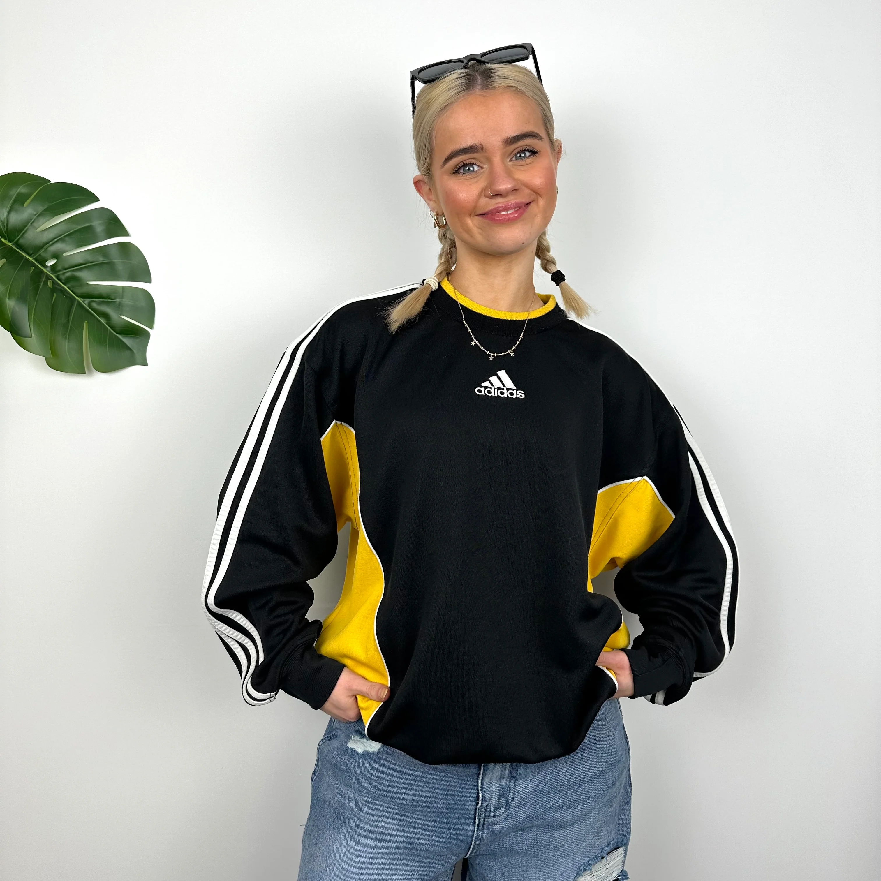 Adidas RARE Black Embroidered Spell Out Sweatshirt (L) - Image 5