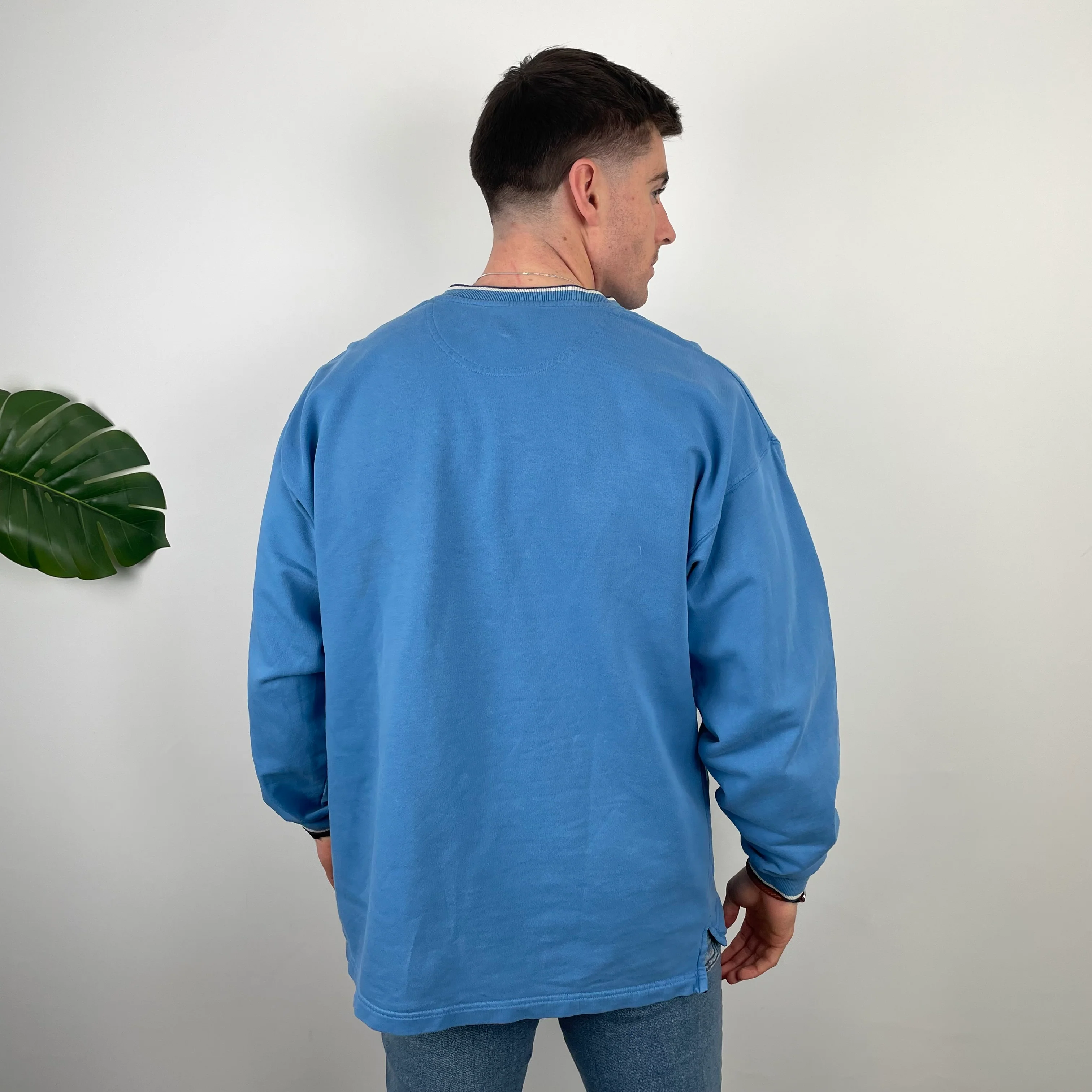 Adidas RARE Blue Embroidered Spell Out Sweatshirt (XL) - Image 8