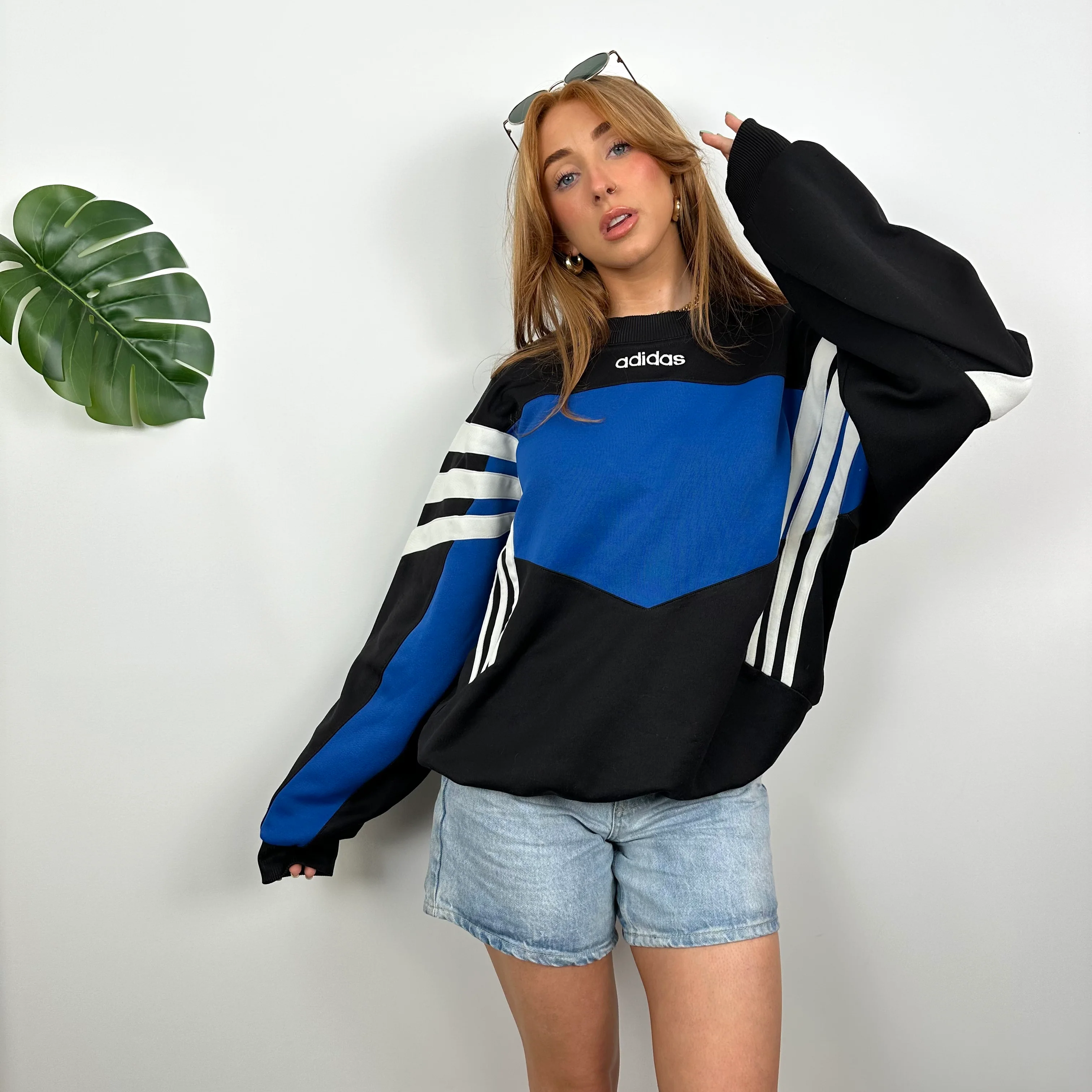 Adidas RARE Colour Block Embroidered Spell Out Sweatshirt (M) - Image 6