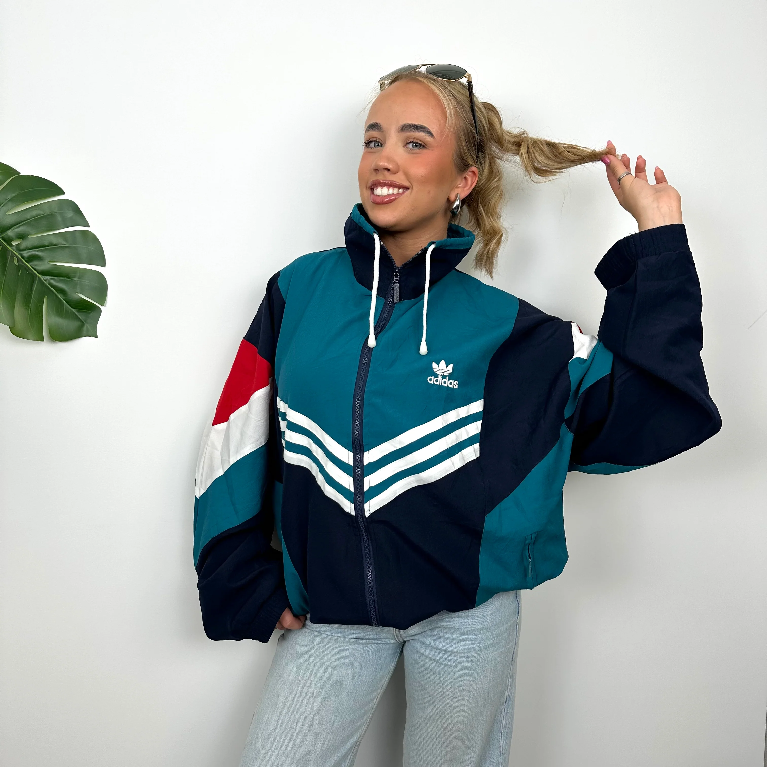 Adidas RARE Colour Block Embroidered Spell Out Windbreaker Jacket (L) - Image 7