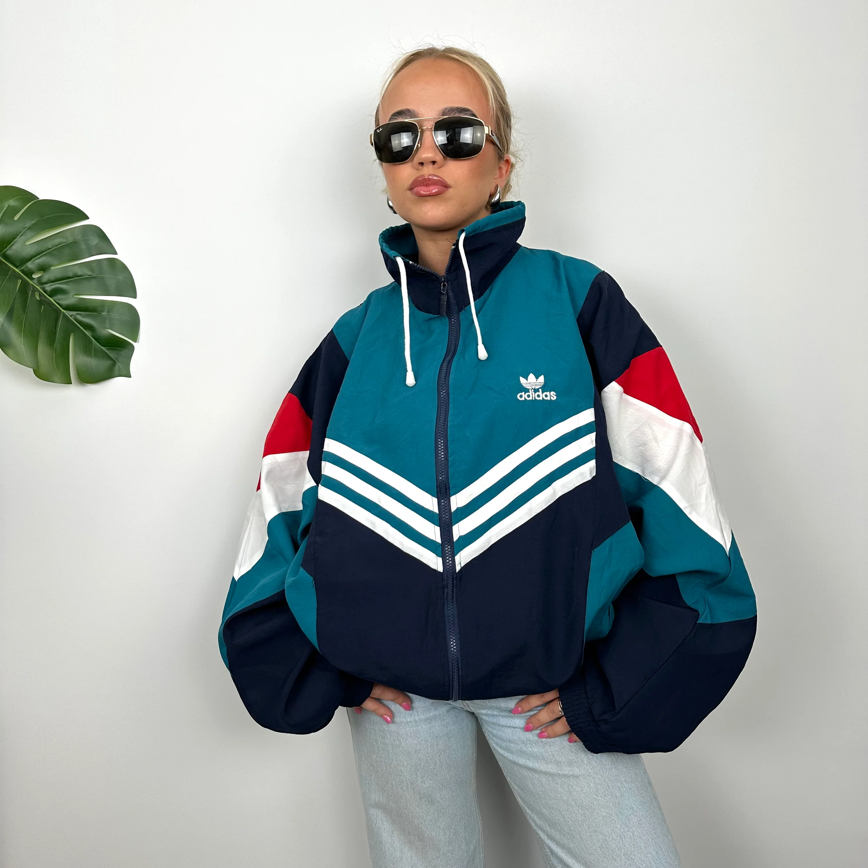 Adidas RARE Colour Block Embroidered Spell Out Windbreaker Jacket (L) - Image 9