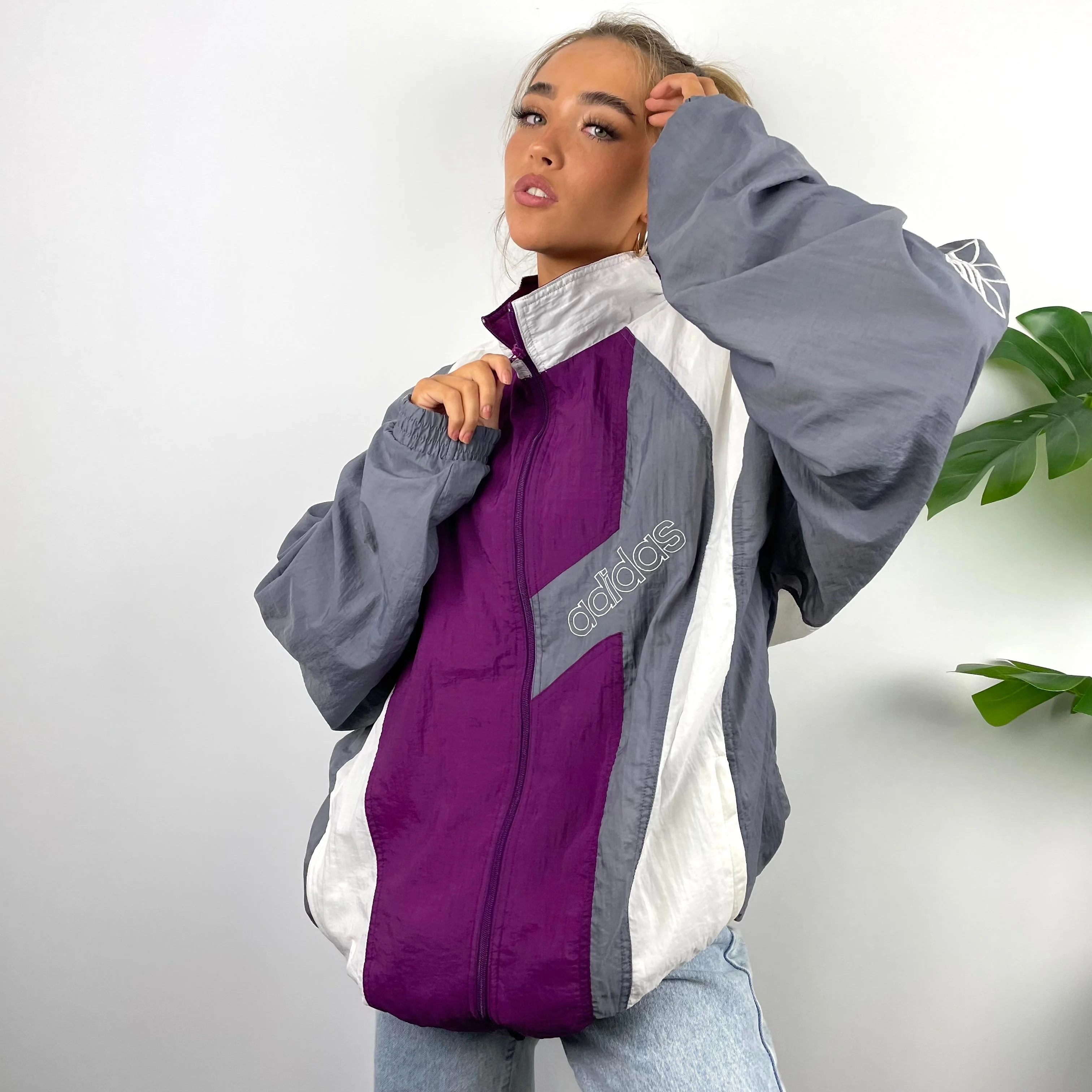 Adidas RARE Colour Block Embroidered Spell Out Windbreaker Jacket (XL) - Image 4