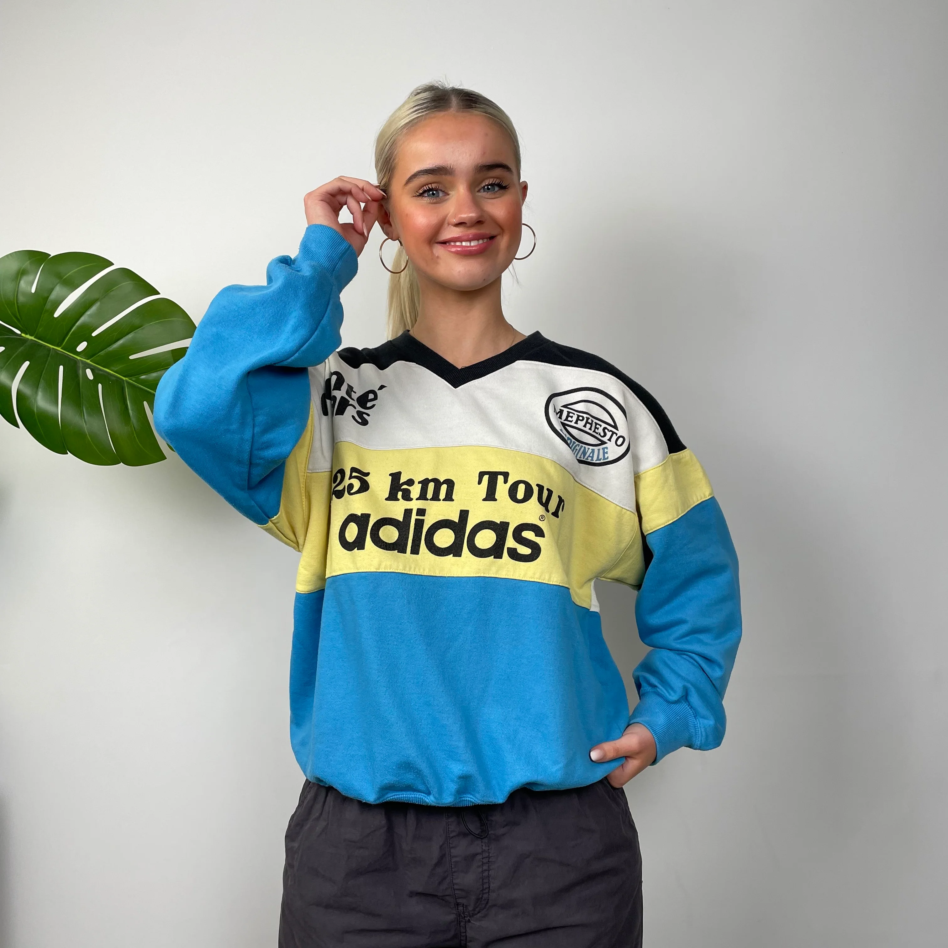 Adidas RARE Colour Block Spell Out Sweatshirt (M) - Image 5