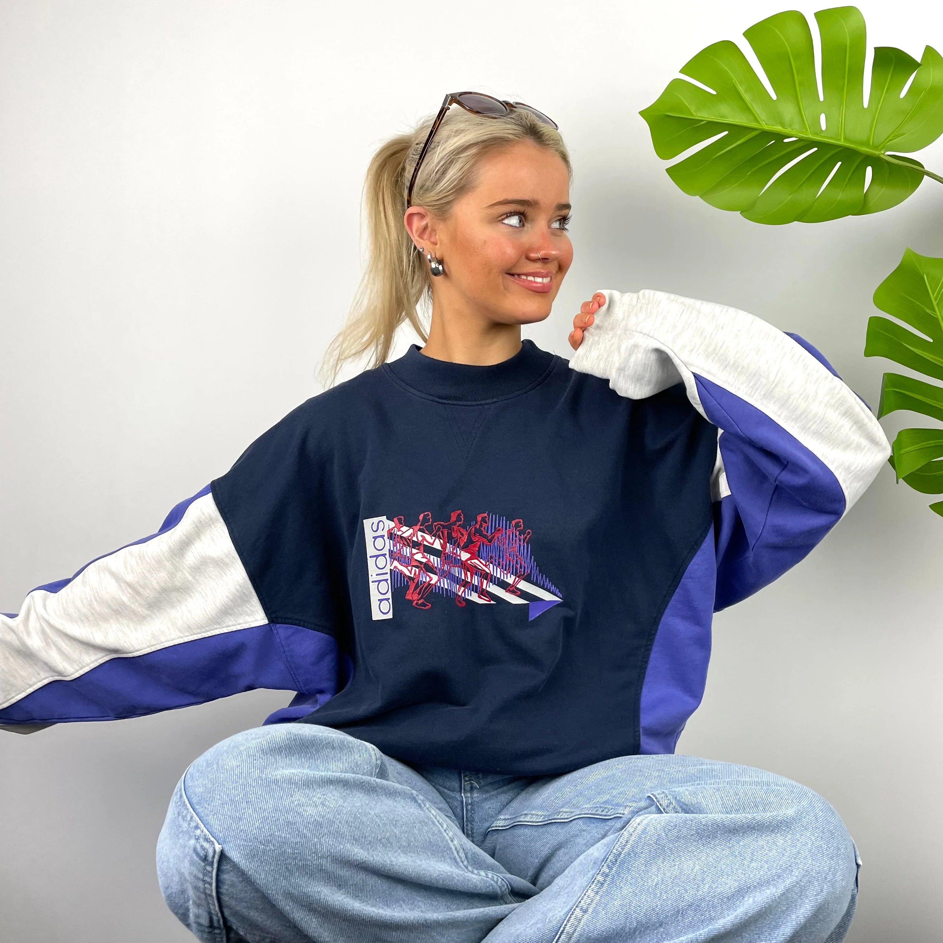 Adidas RARE Colour Block Spell Out Sweatshirt (S) - Image 2