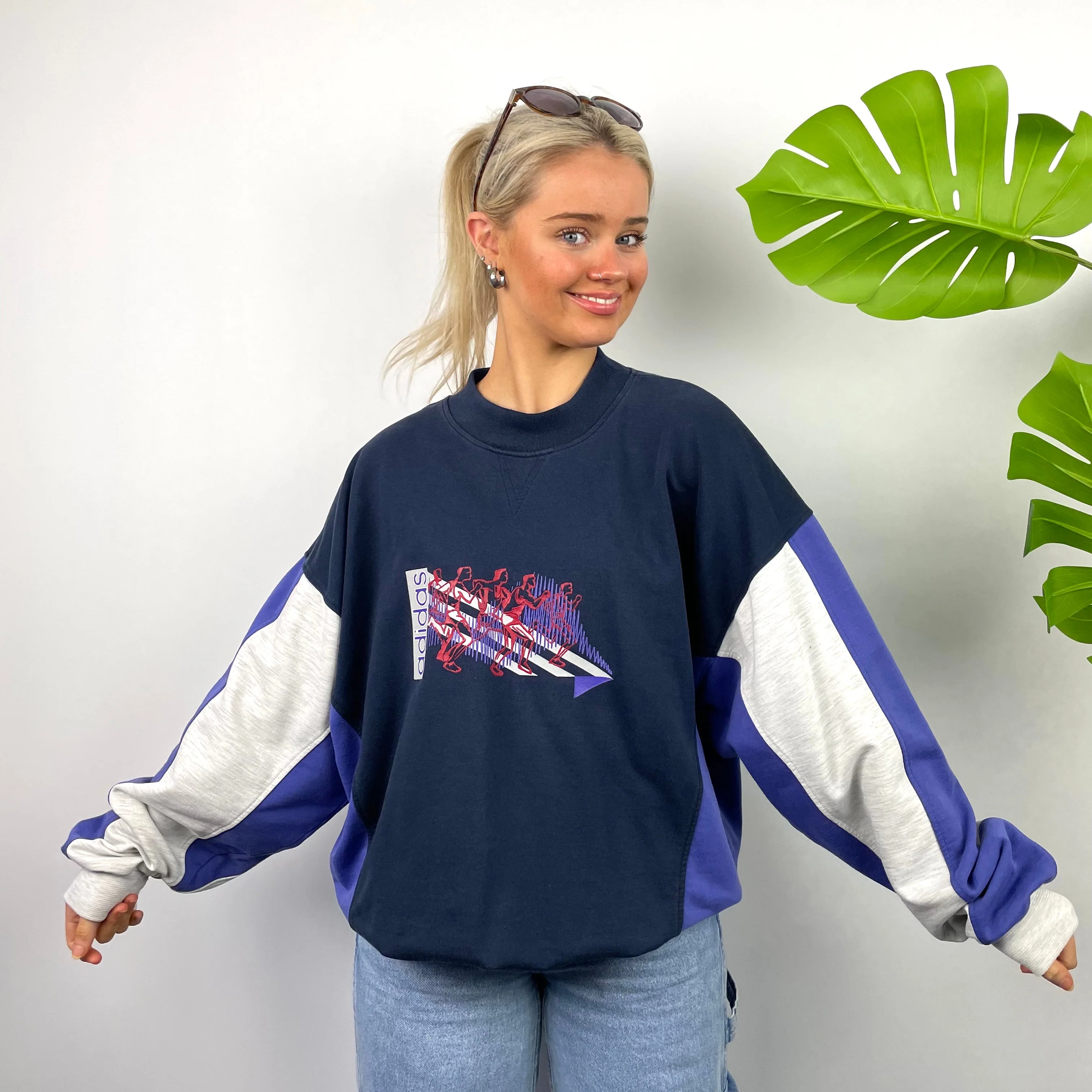 Adidas RARE Colour Block Spell Out Sweatshirt (S) - Image 3