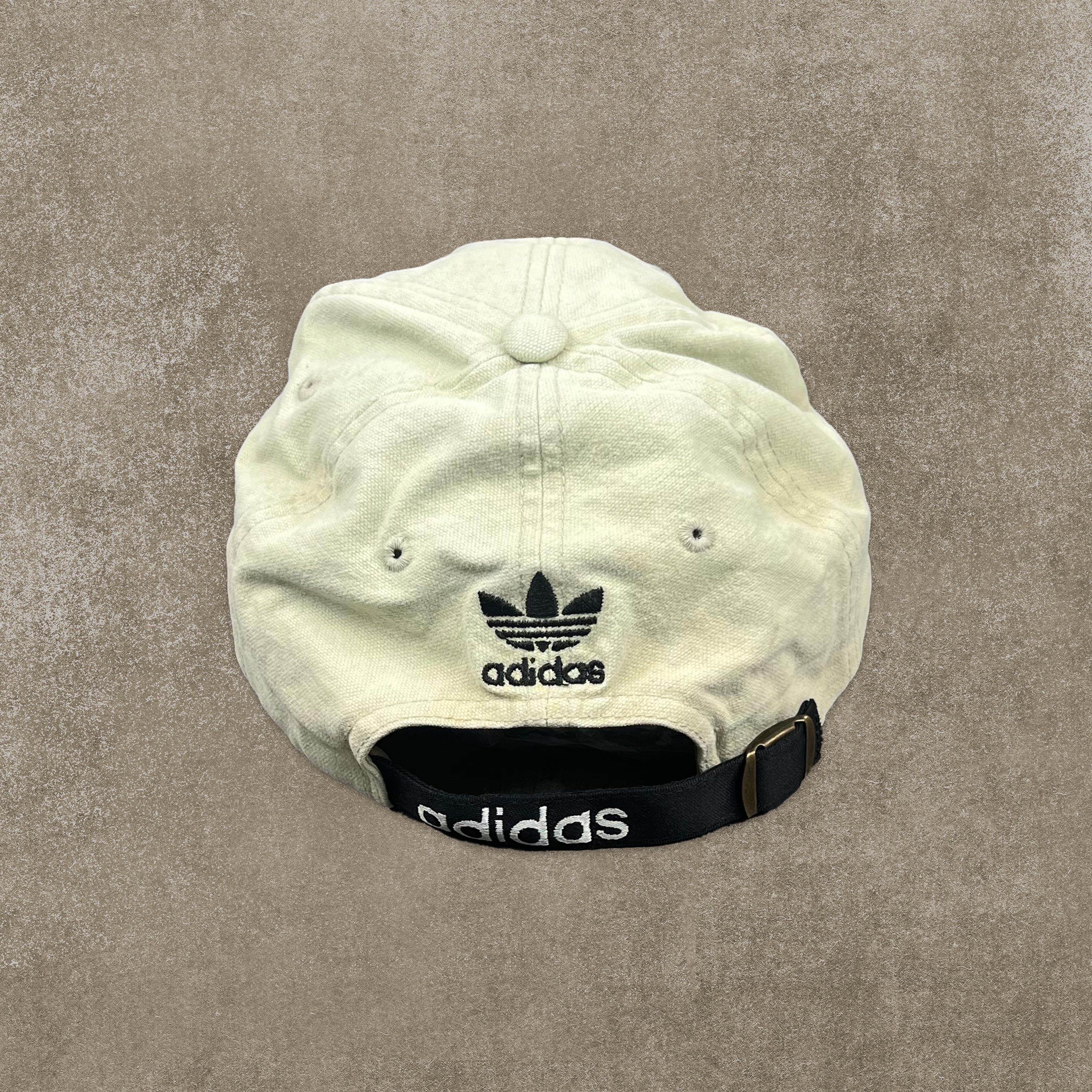 Adidas RARE Cream Embroidered Spell Out Cap - Image 3
