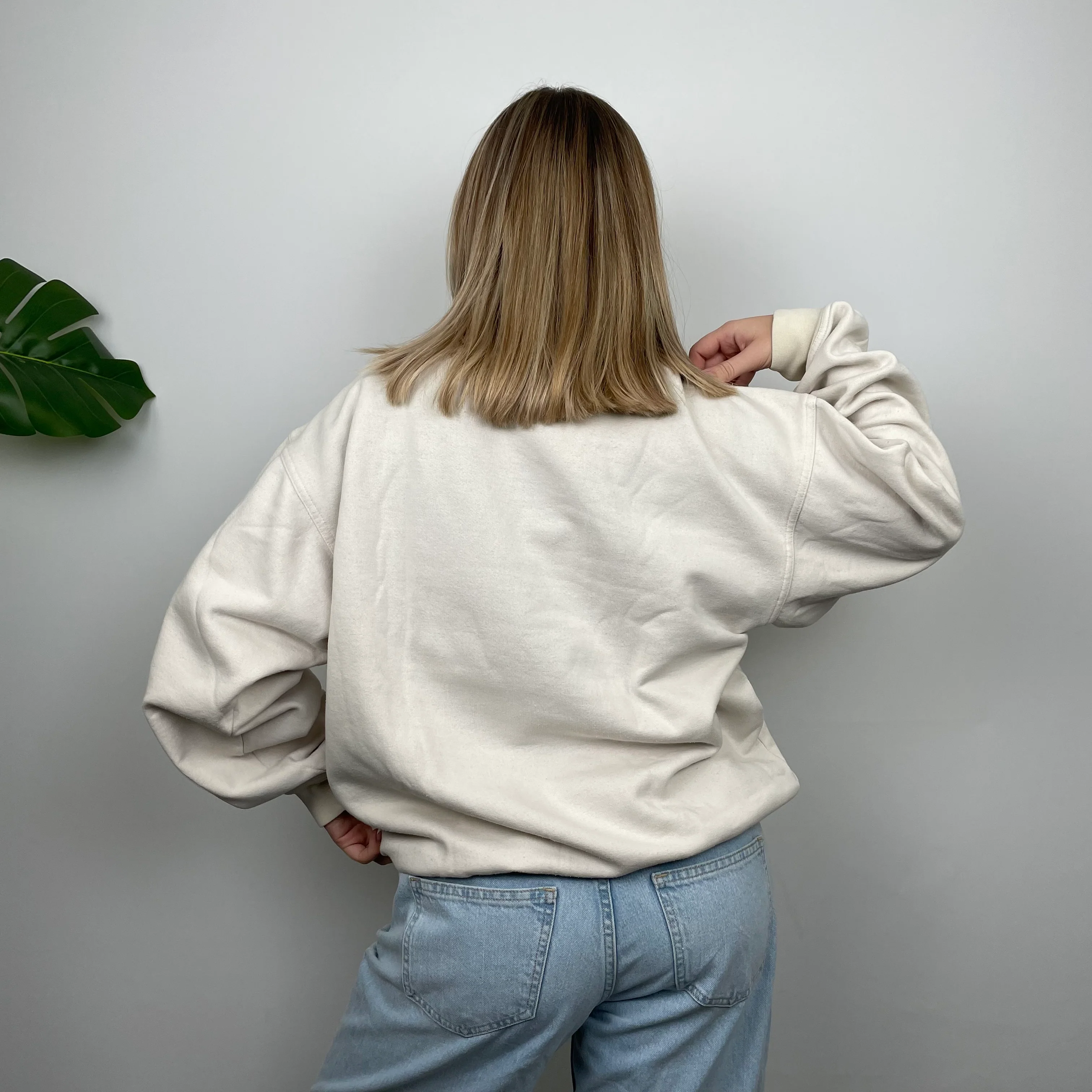 Adidas RARE Cream Embroidered Spell Out Sweatshirt (L) - Image 6