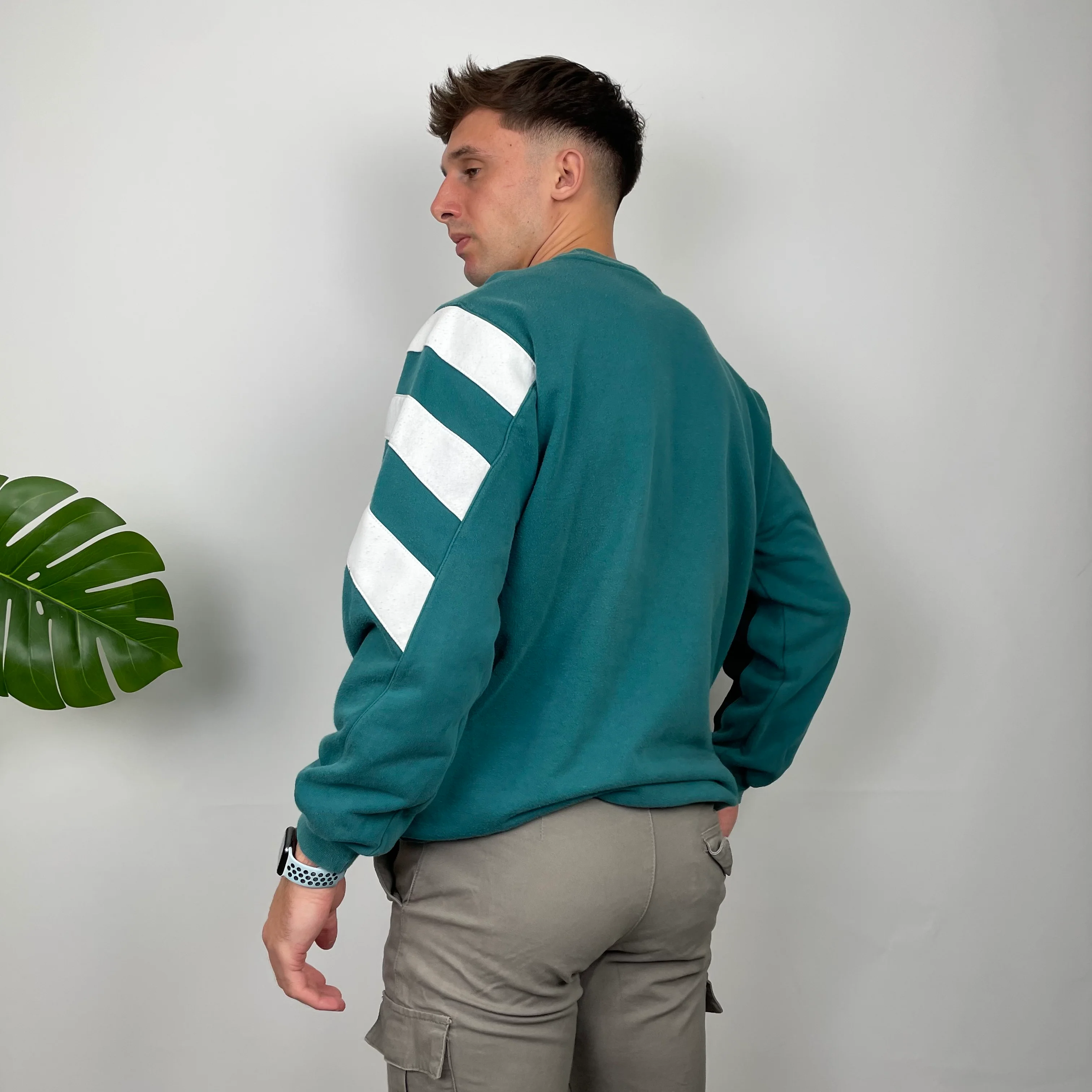 Adidas RARE Green Embroidered Spell Out Sweatshirt (L) - Image 8