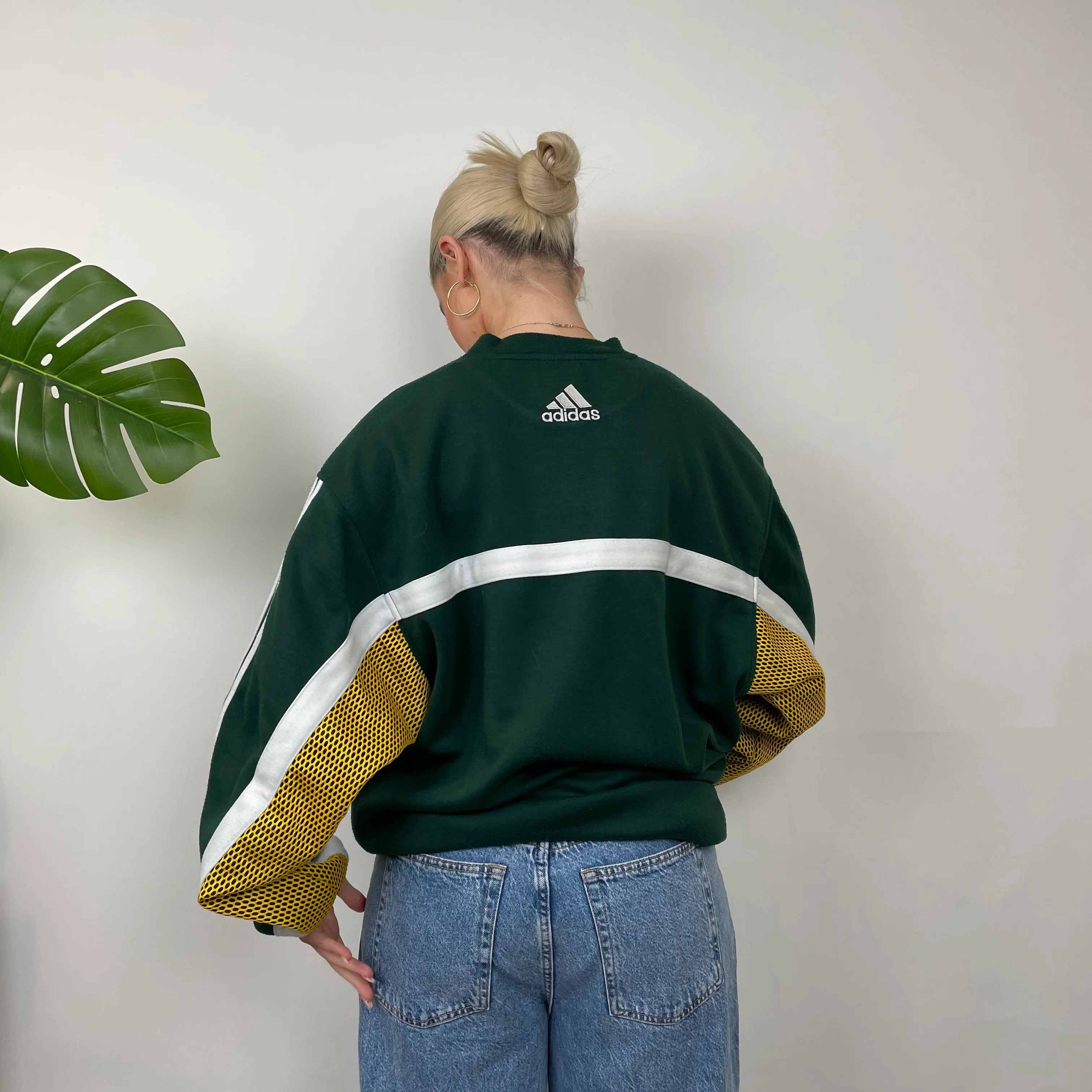 Adidas RARE Green Embroidered Spell Out Sweatshirt (XXL) - Image 8