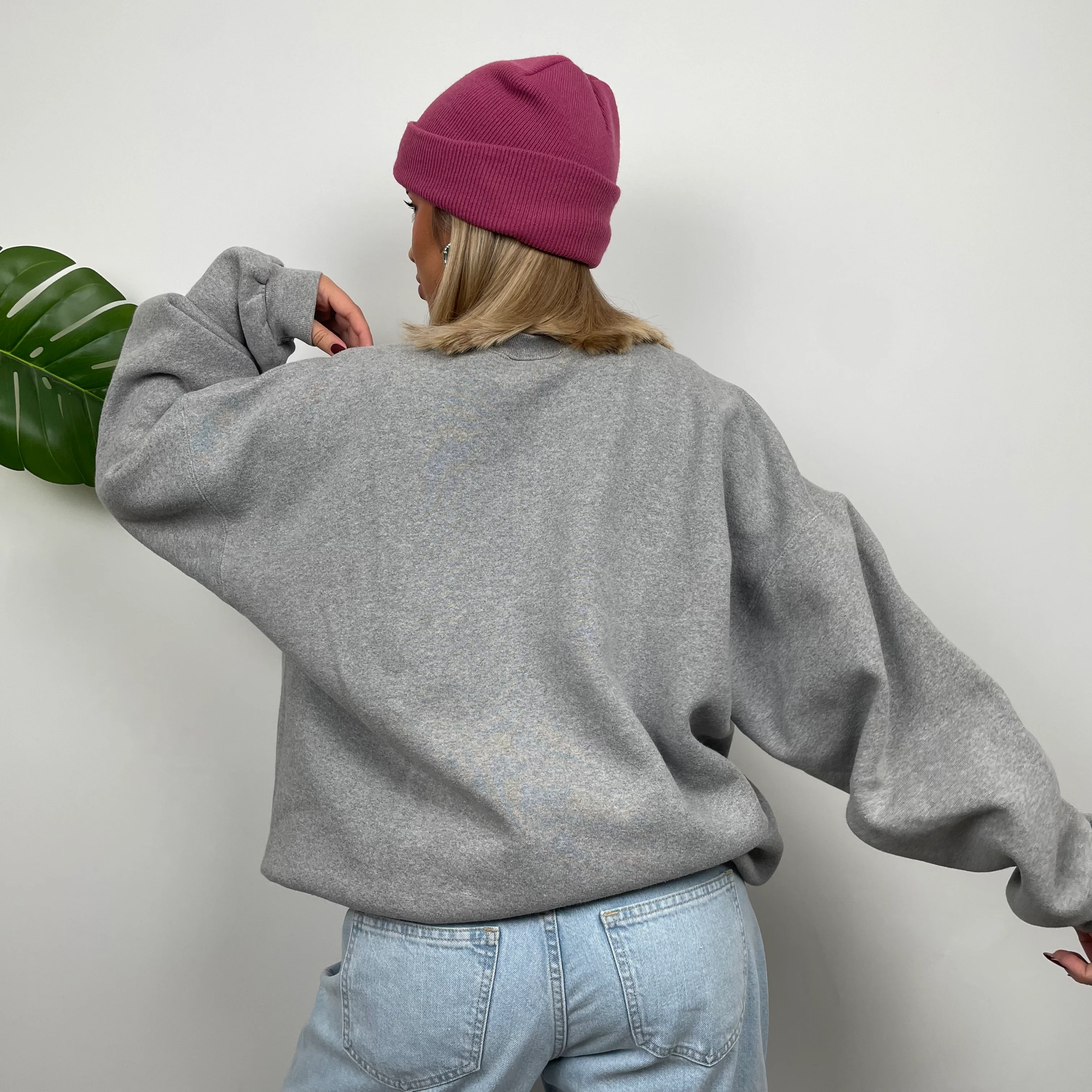Adidas RARE Grey Embroidered Spell Out Sweatshirt (L) - Image 8