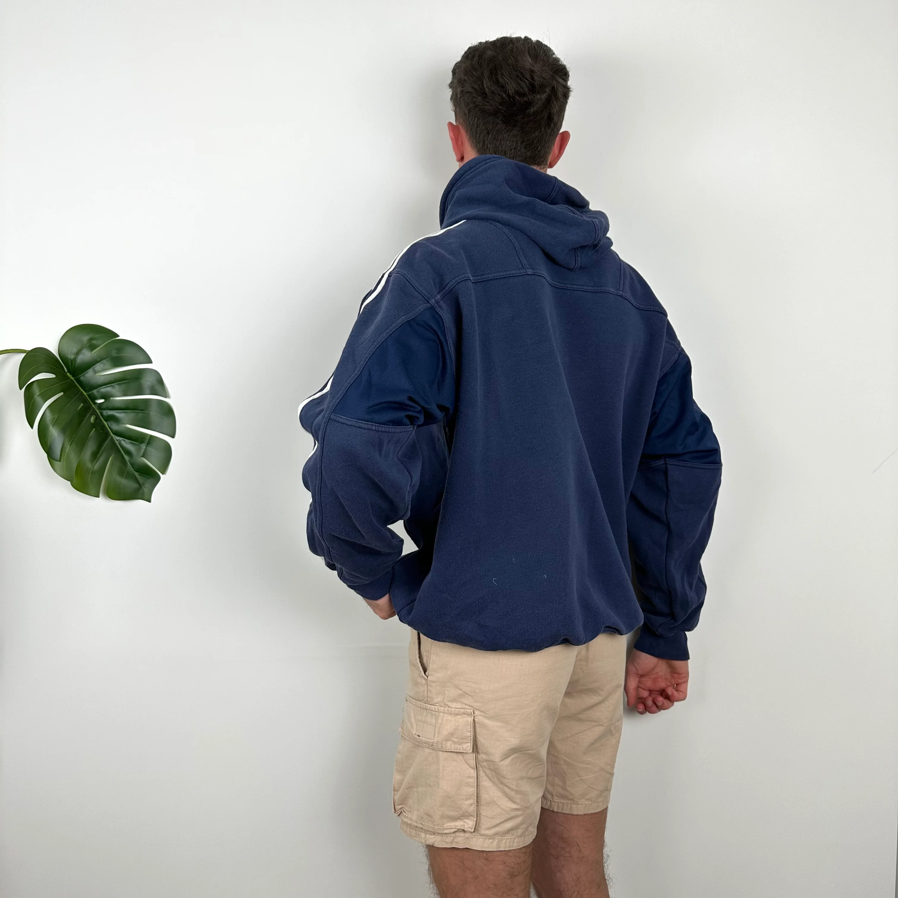 Adidas RARE Navy Embroidered Spell Out Hoodie (L) - Image 4