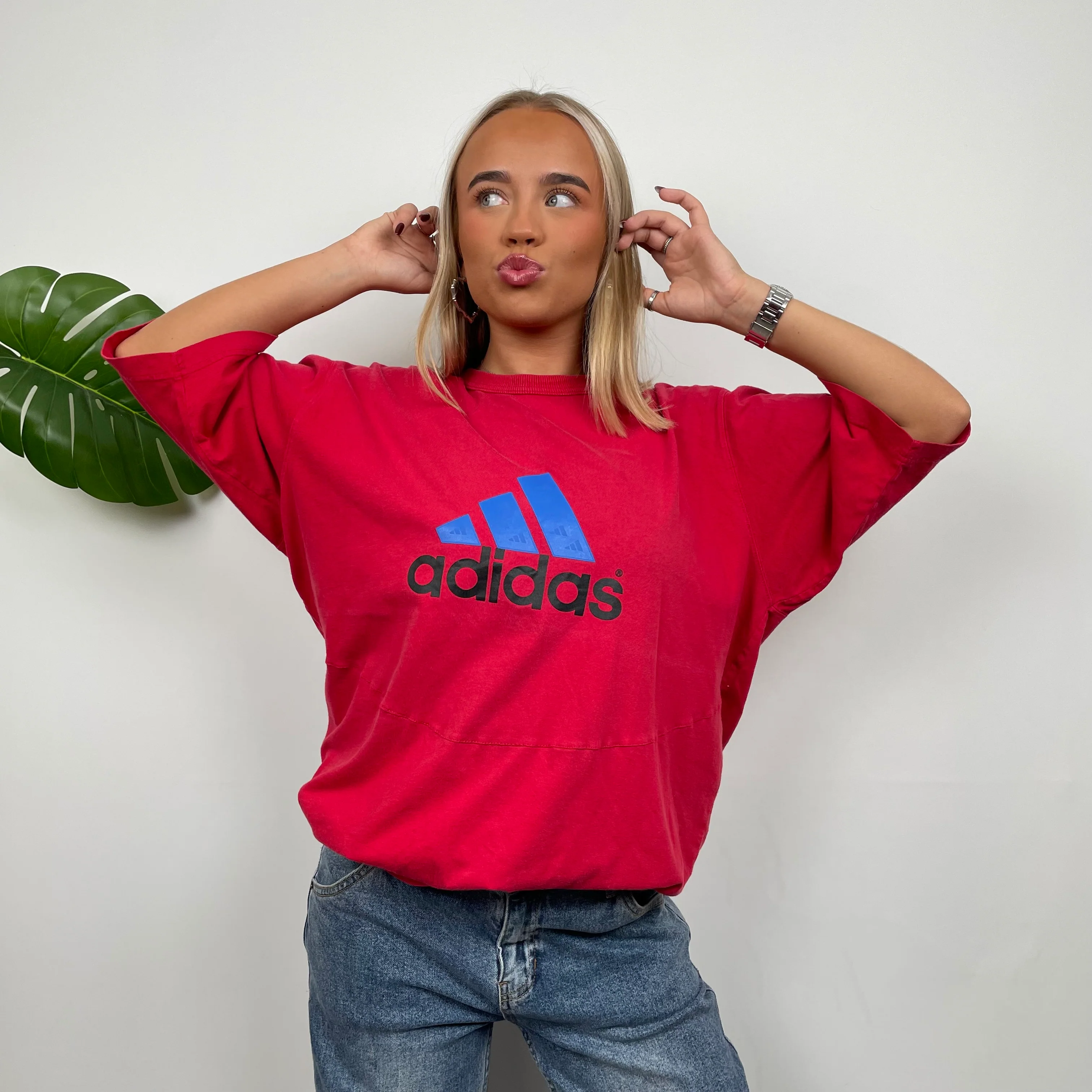 Adidas RARE Red Spell Out T Shirt (L) - Image 3