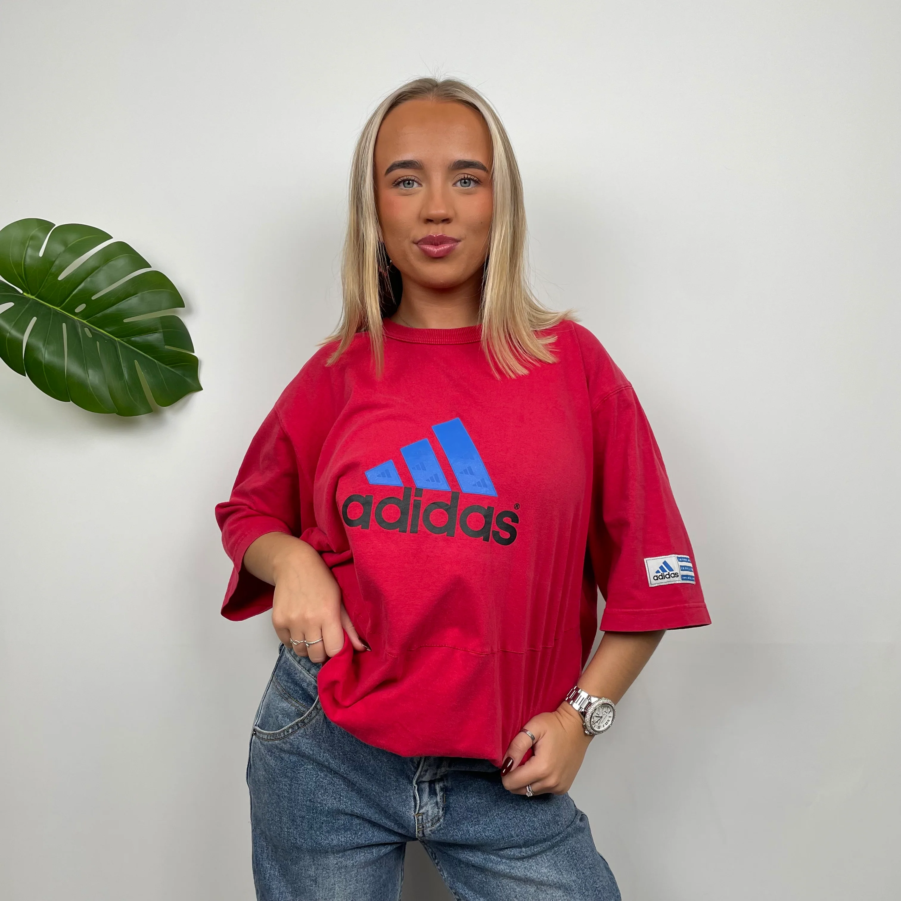 Adidas RARE Red Spell Out T Shirt (L) - Image 4