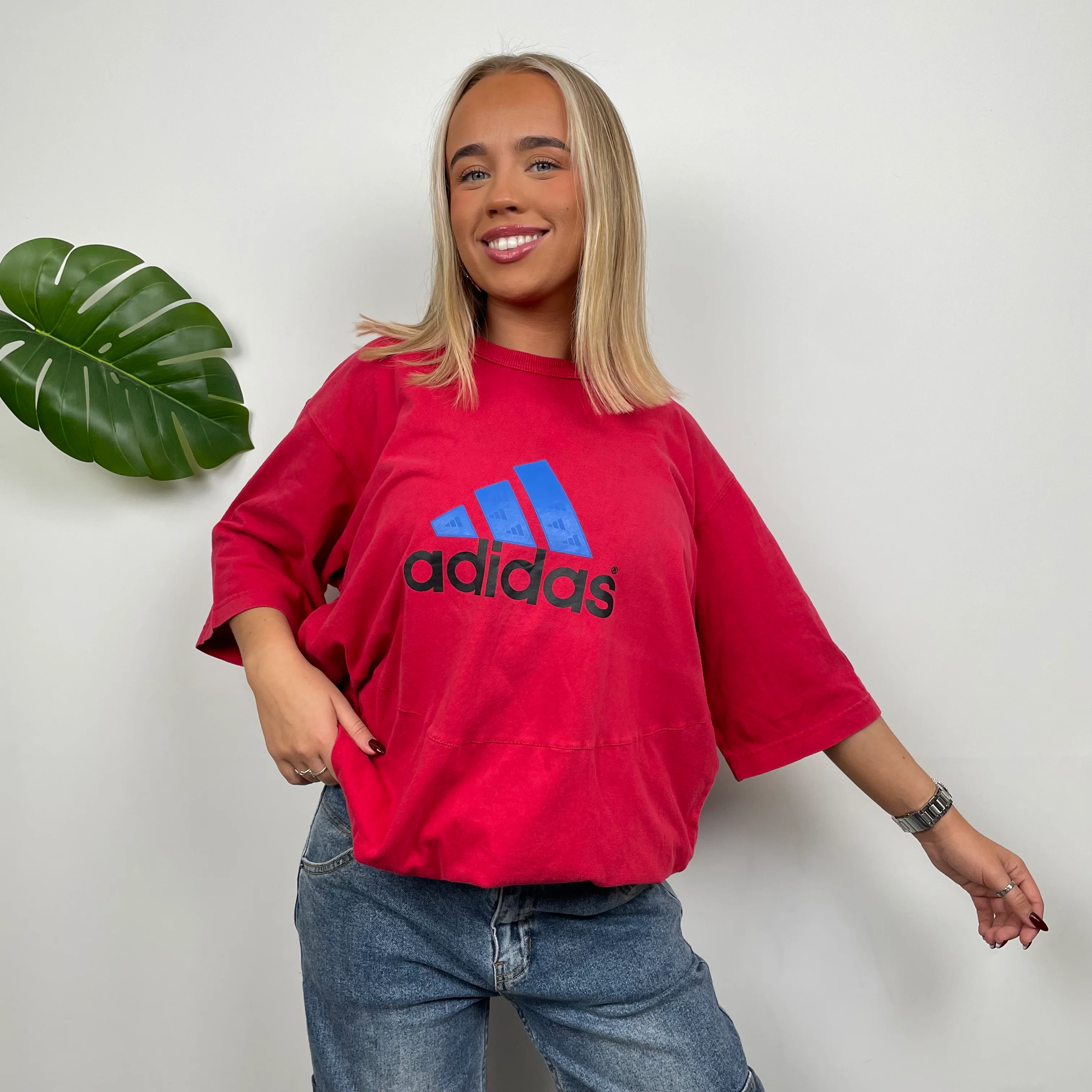 Adidas RARE Red Spell Out T Shirt (L) - Image 5