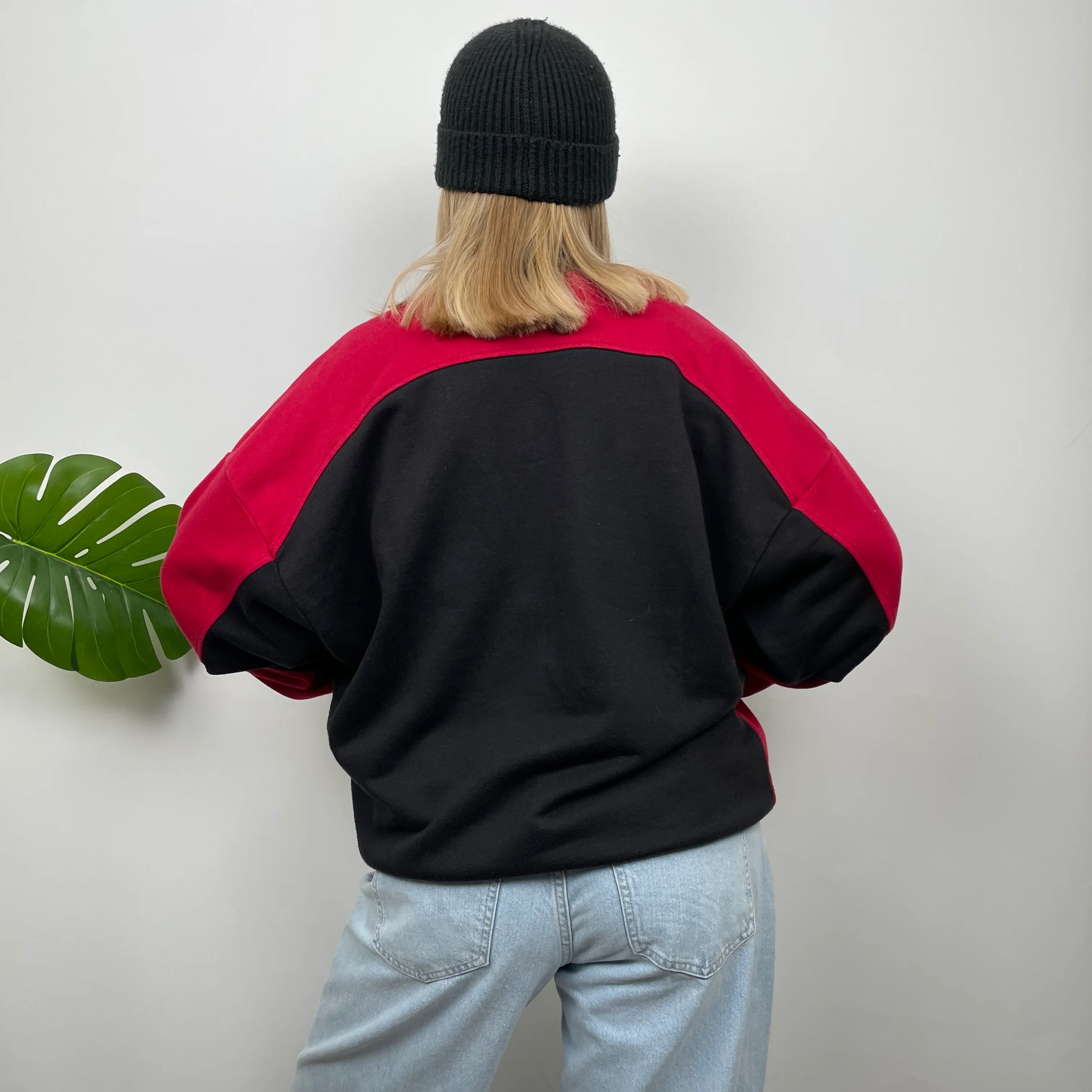 Adidas Red & Black Embroidered Spell Out Sweatshirt (L) - Image 6
