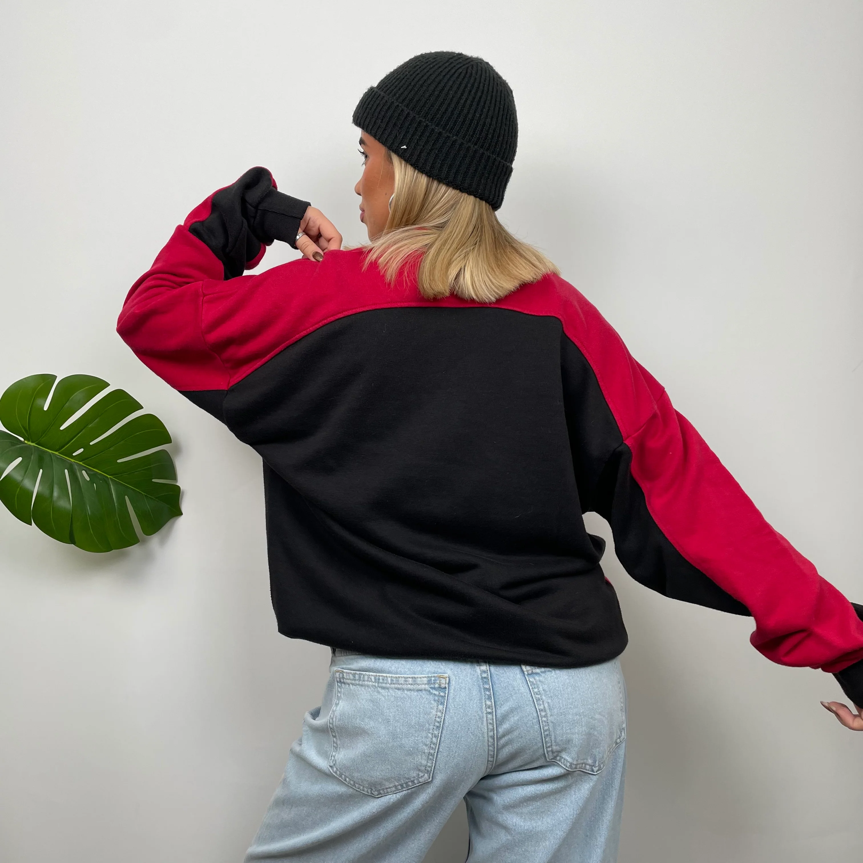 Adidas Red & Black Embroidered Spell Out Sweatshirt (L) - Image 7