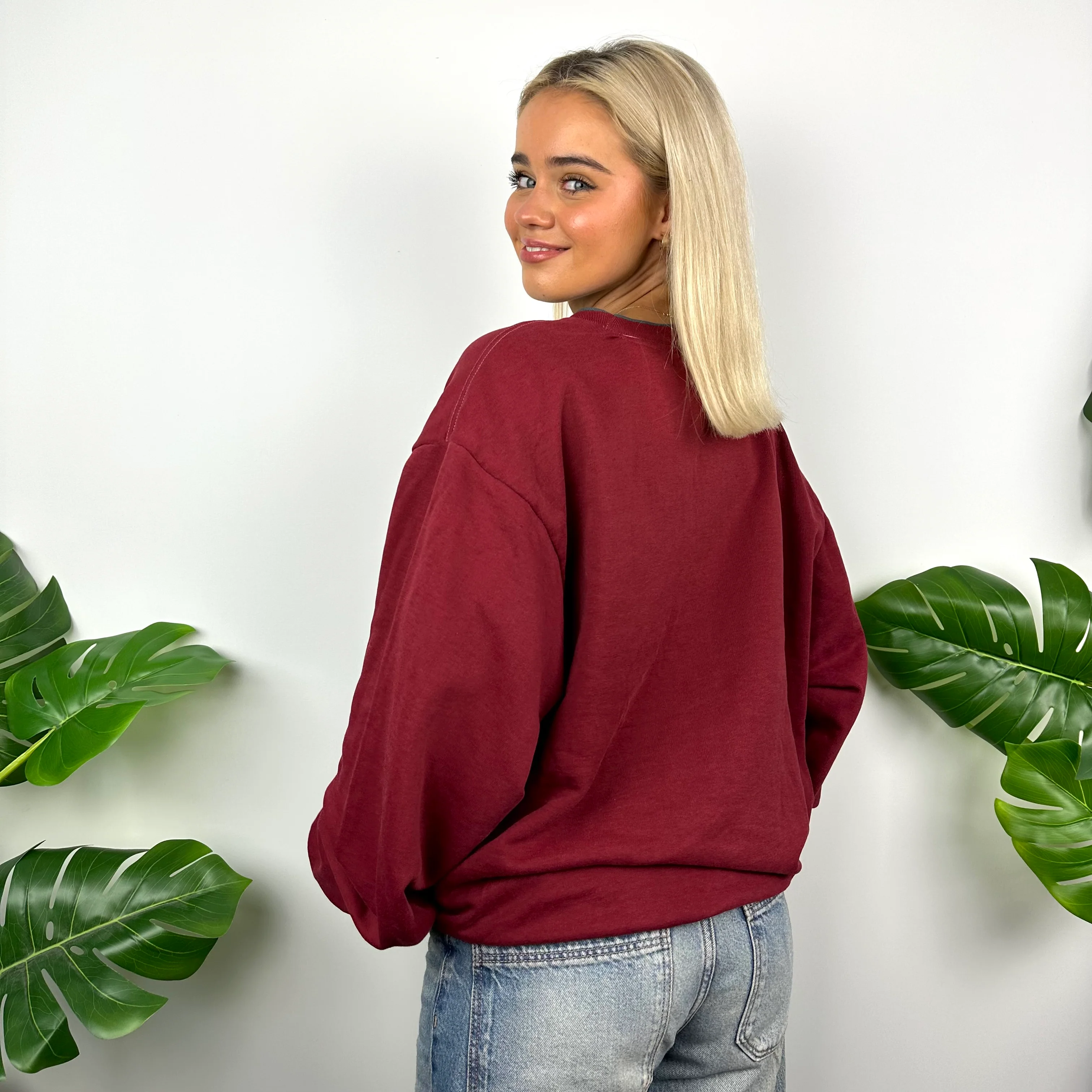 Adidas Red Embroidered Spell Out Sweatshirt (M) - Image 3