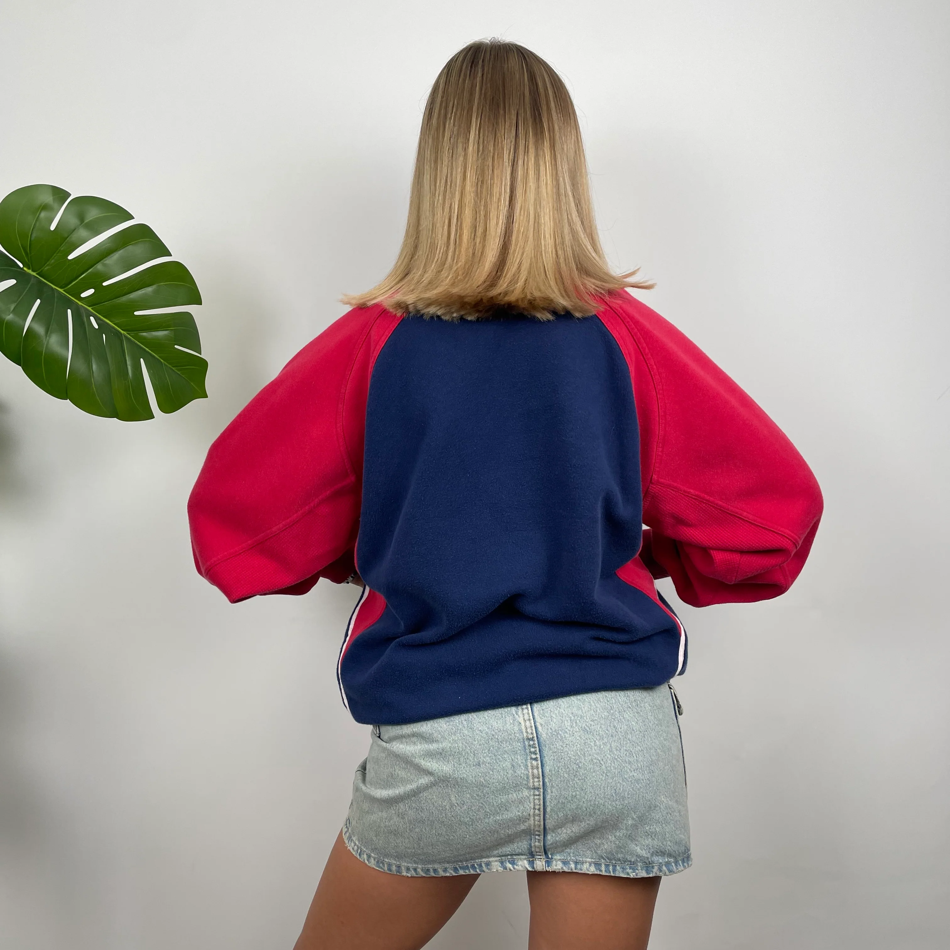 Adidas Red & Navy Embroidered Spell Out Sweatshirt (M) - Image 4
