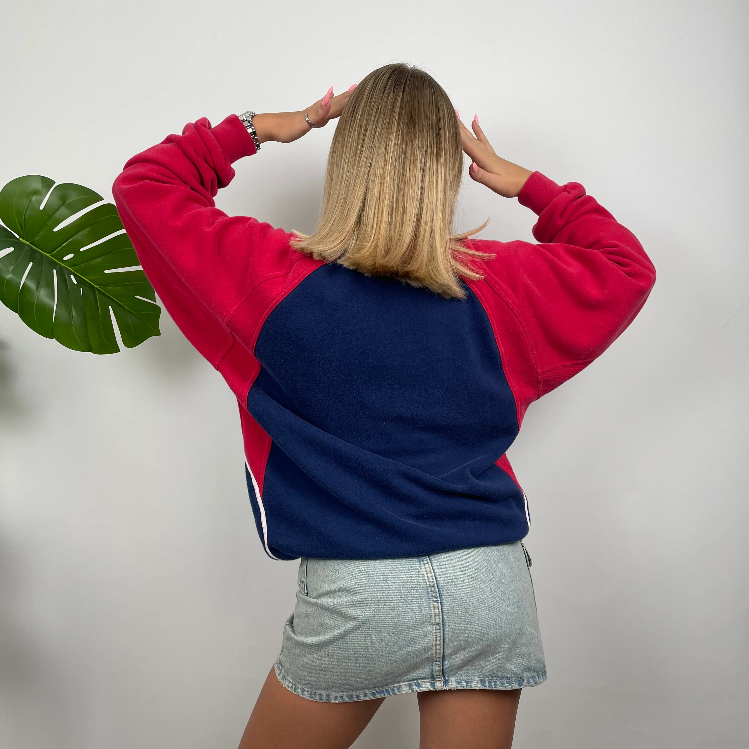 Adidas Red & Navy Embroidered Spell Out Sweatshirt (M) - Image 7