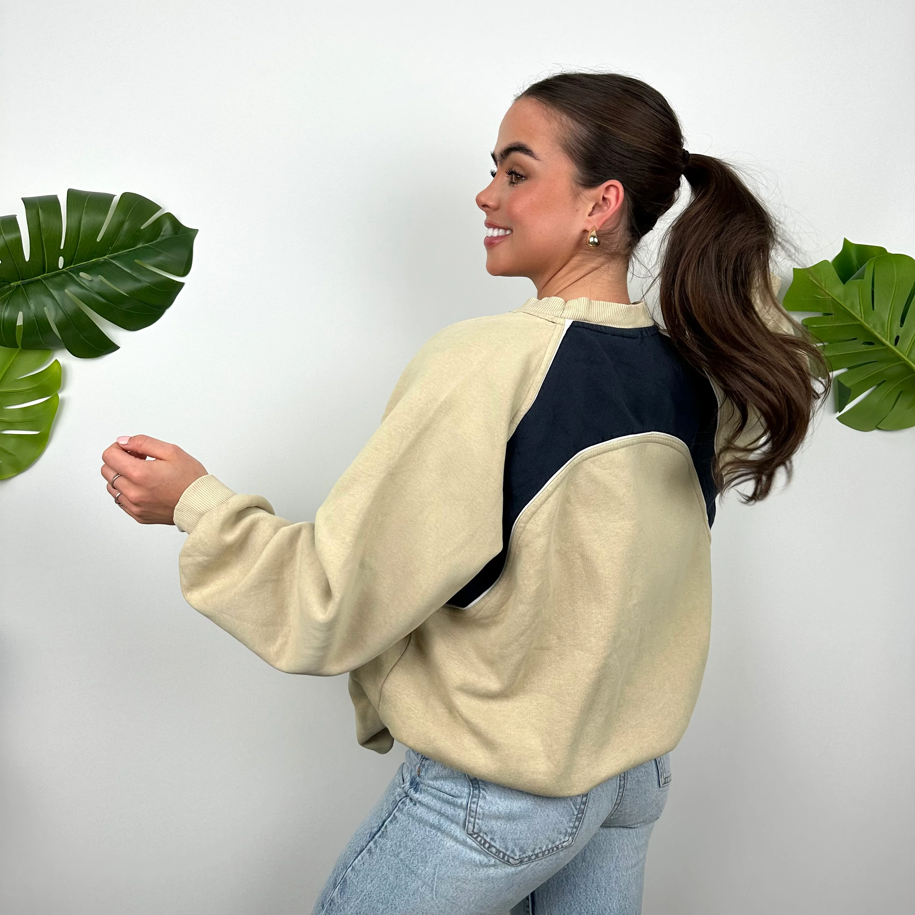 Adidas Tan Embroidered Spell Out Sweatshirt (XL) - Image 7