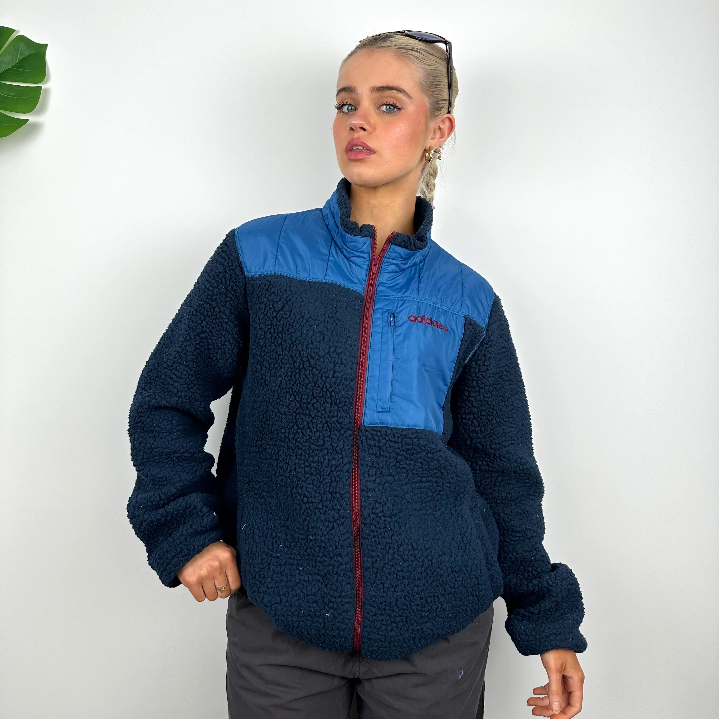 Adidas Teddy Bear Sherpa Fleece Zip Up Jacket (M) - Image 5
