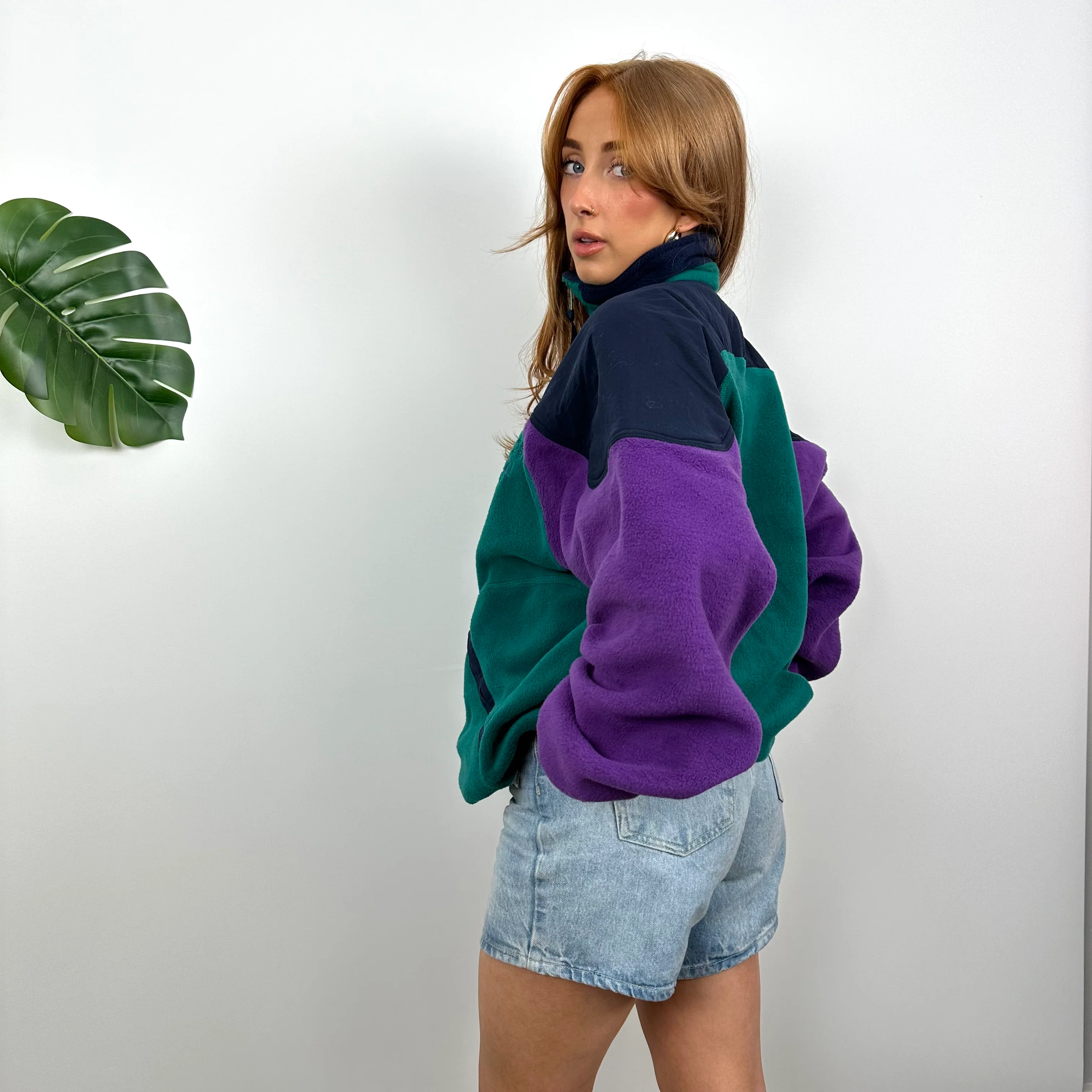 Adidas Purple and Green Teddy Bear Fleece Zip Up Jacket (L) - Image 4