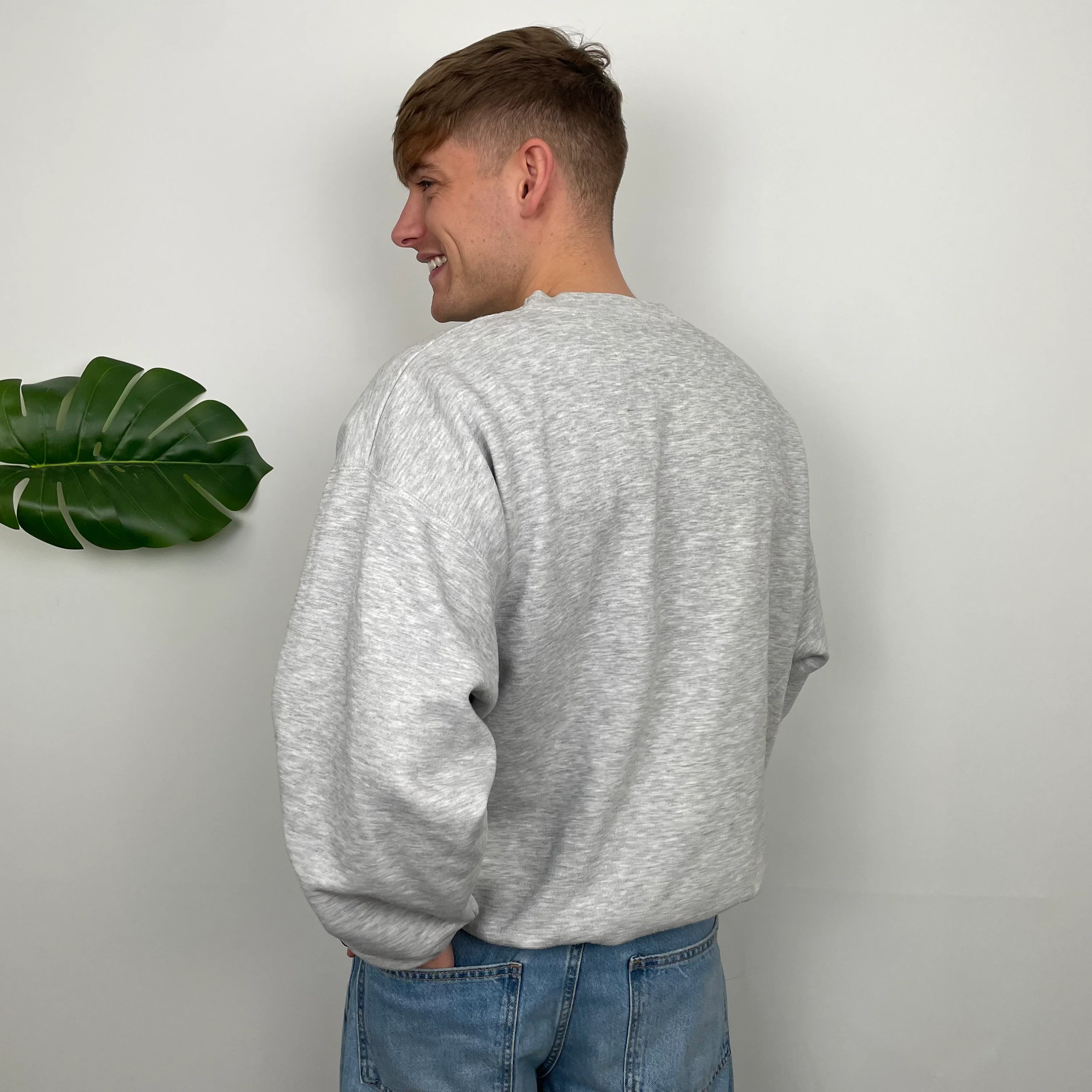 Adidas Training RARE Grey Embroidered Spell Out Sweatshirt (L) - Image 6
