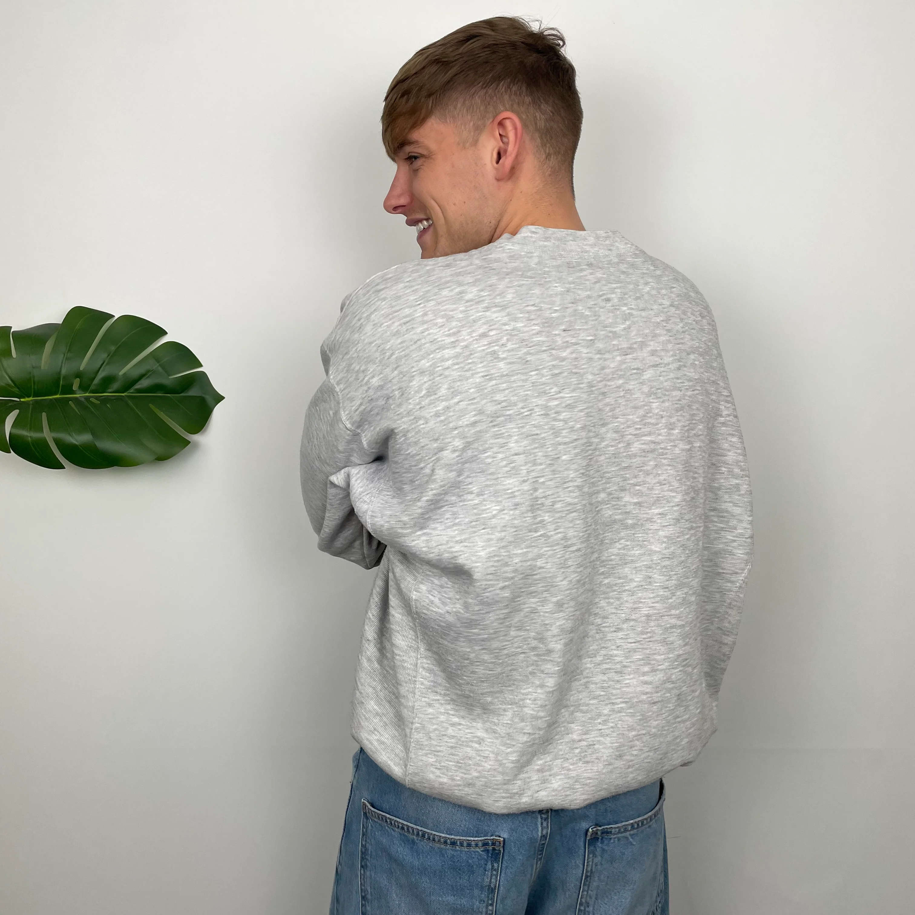 Adidas Training RARE Grey Embroidered Spell Out Sweatshirt (L) - Image 7
