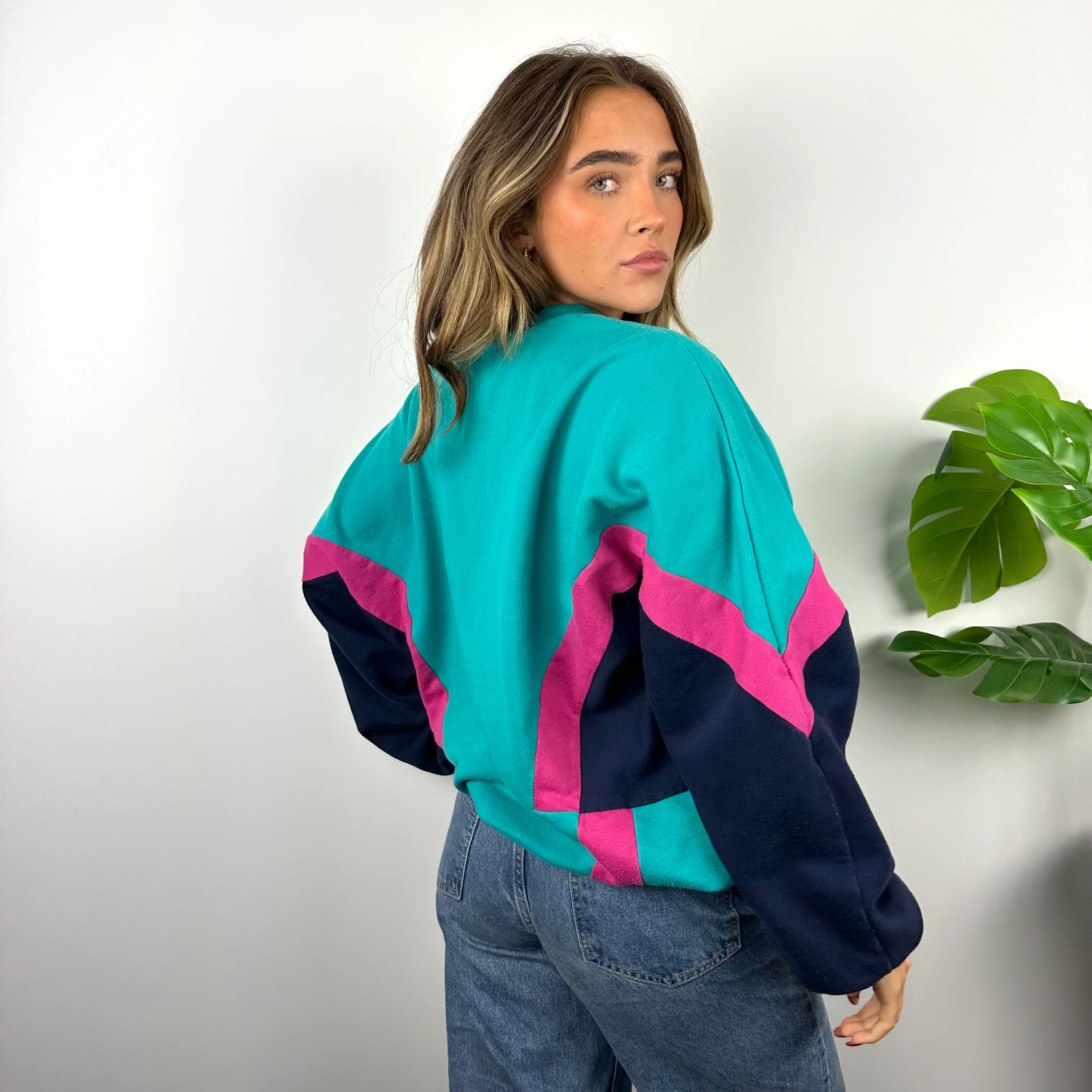 Adidas Turquoise Blue Spell Out Sweatshirt (XL) - Image 4