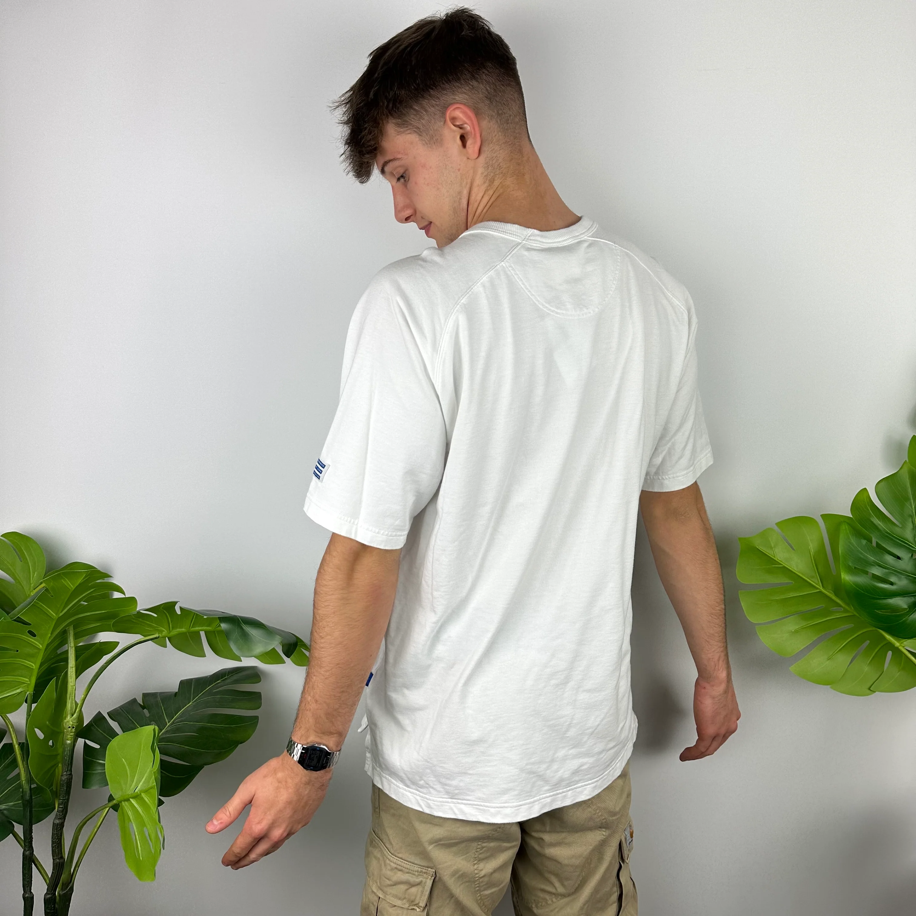 Adidas White Embroidered Spell Out T Shirt (XL) - Image 4