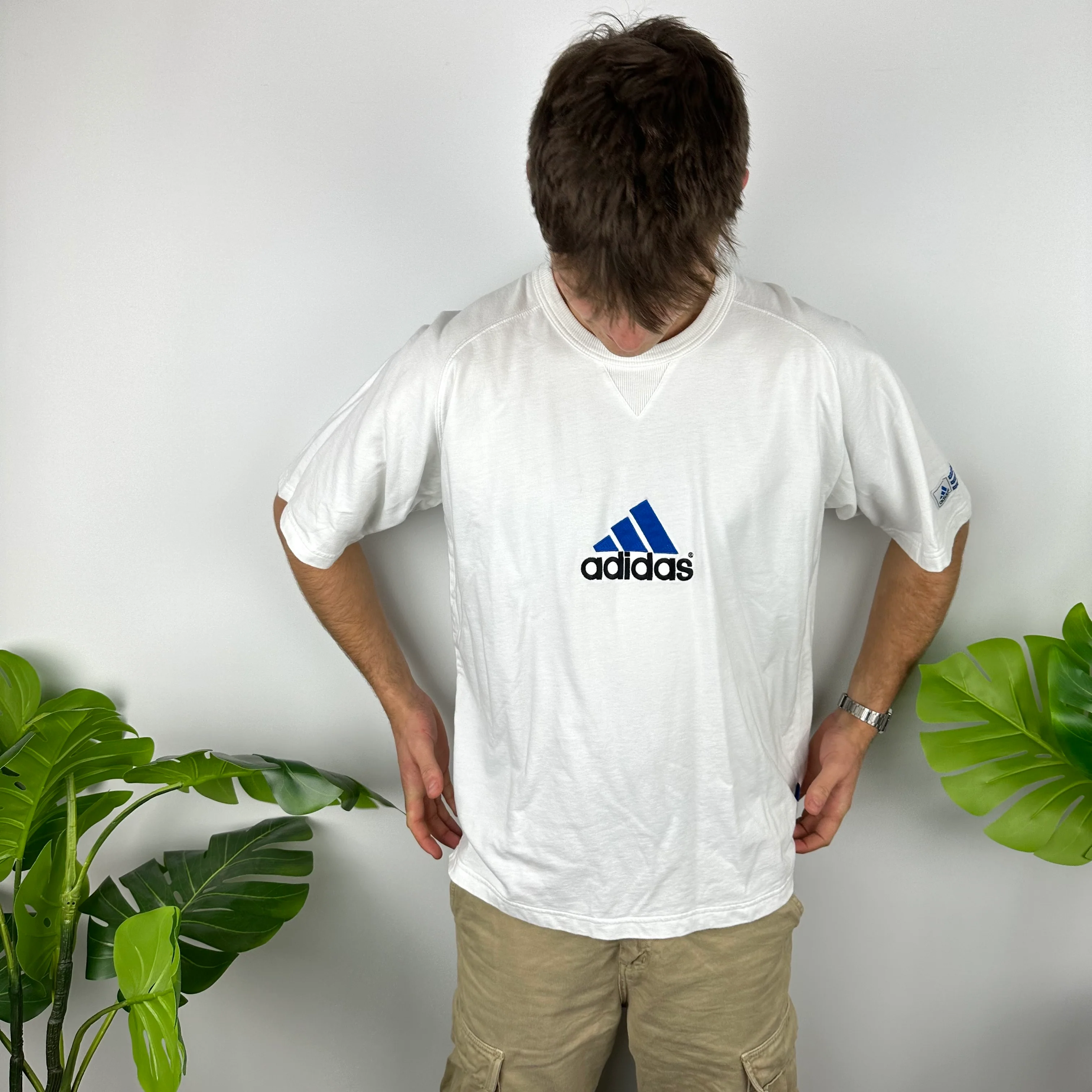 Adidas White Embroidered Spell Out T Shirt (XL) - Image 5