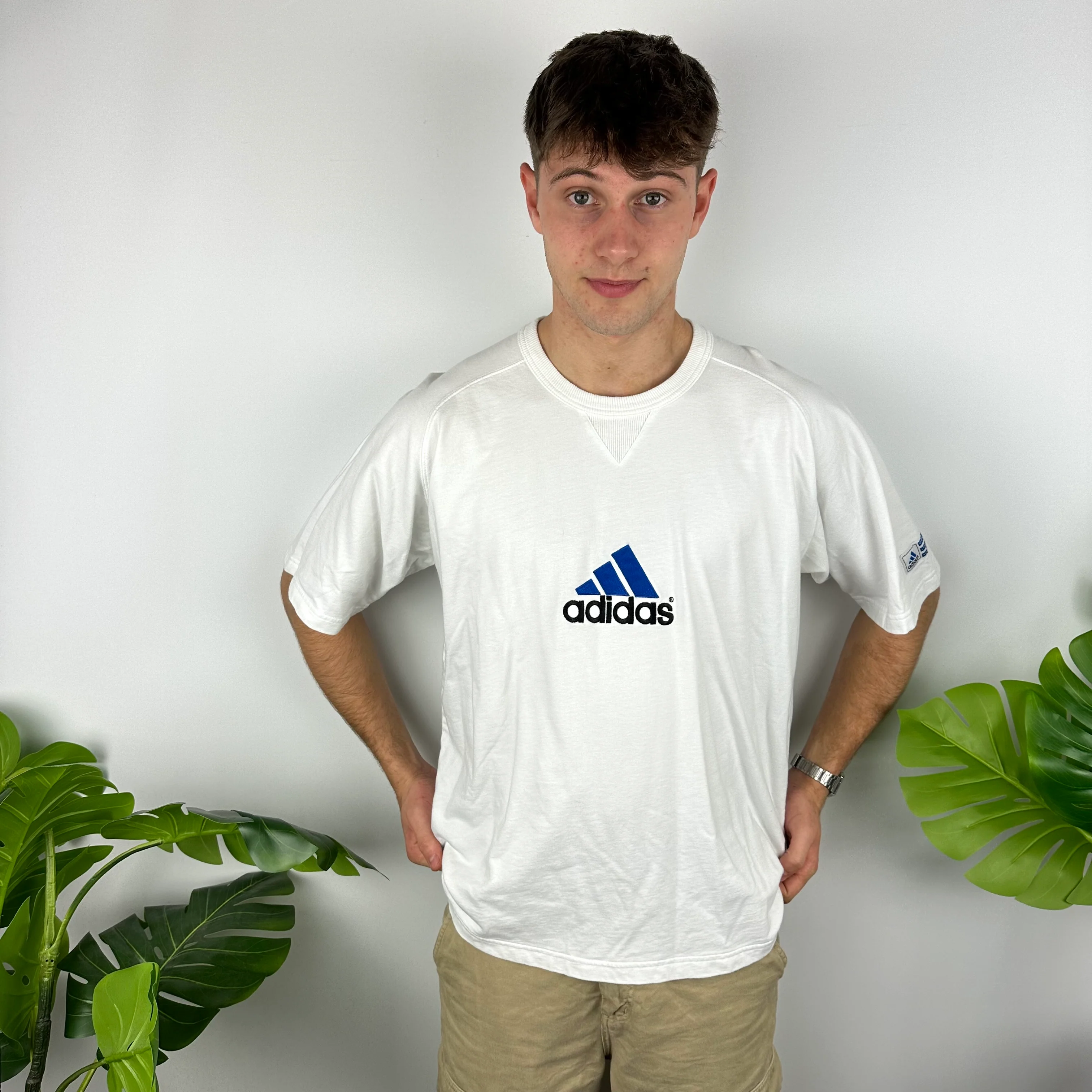 Adidas White Embroidered Spell Out T Shirt (XL) - Image 6