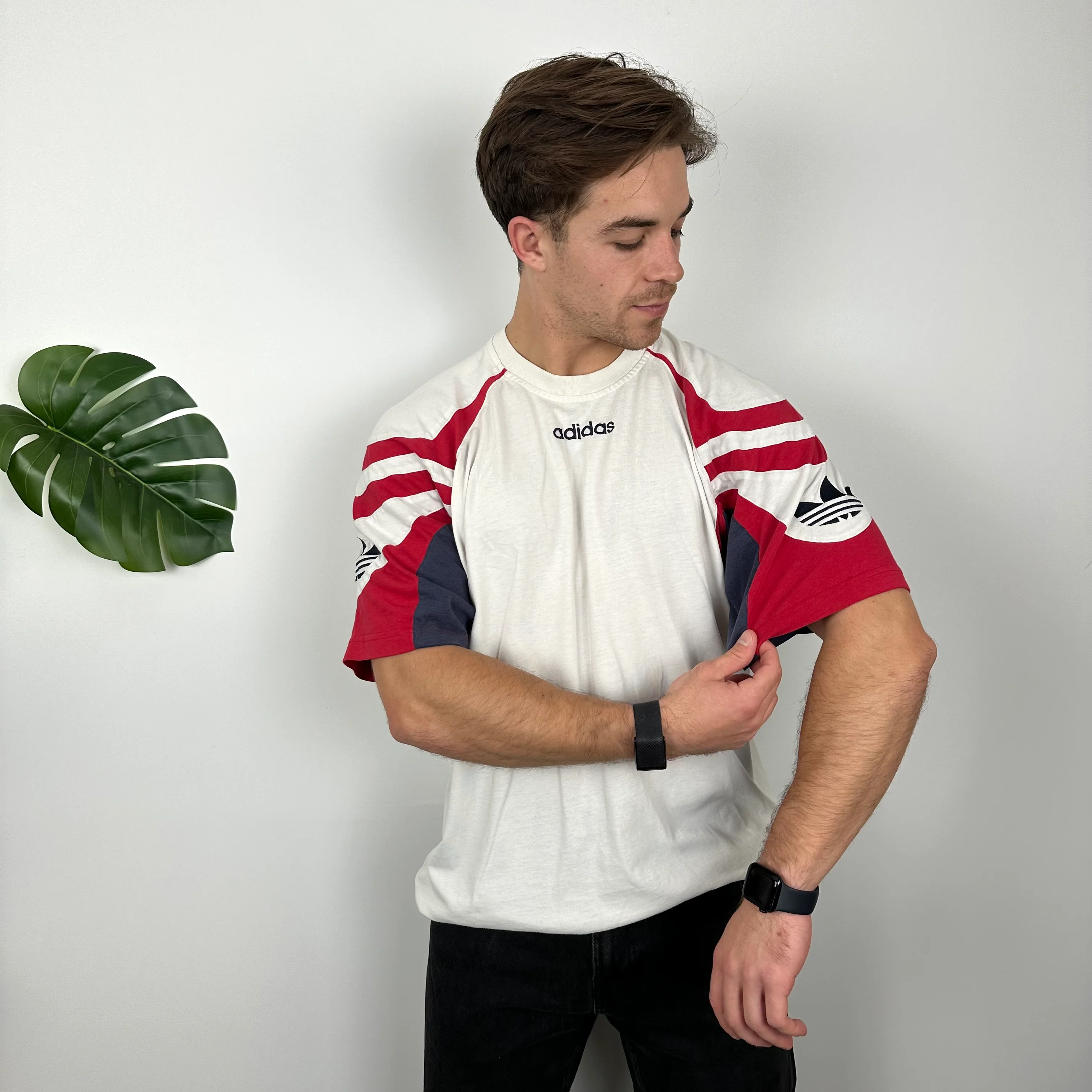 Adidas White Embroidered Spell Out T Shirt (L) - Image 2