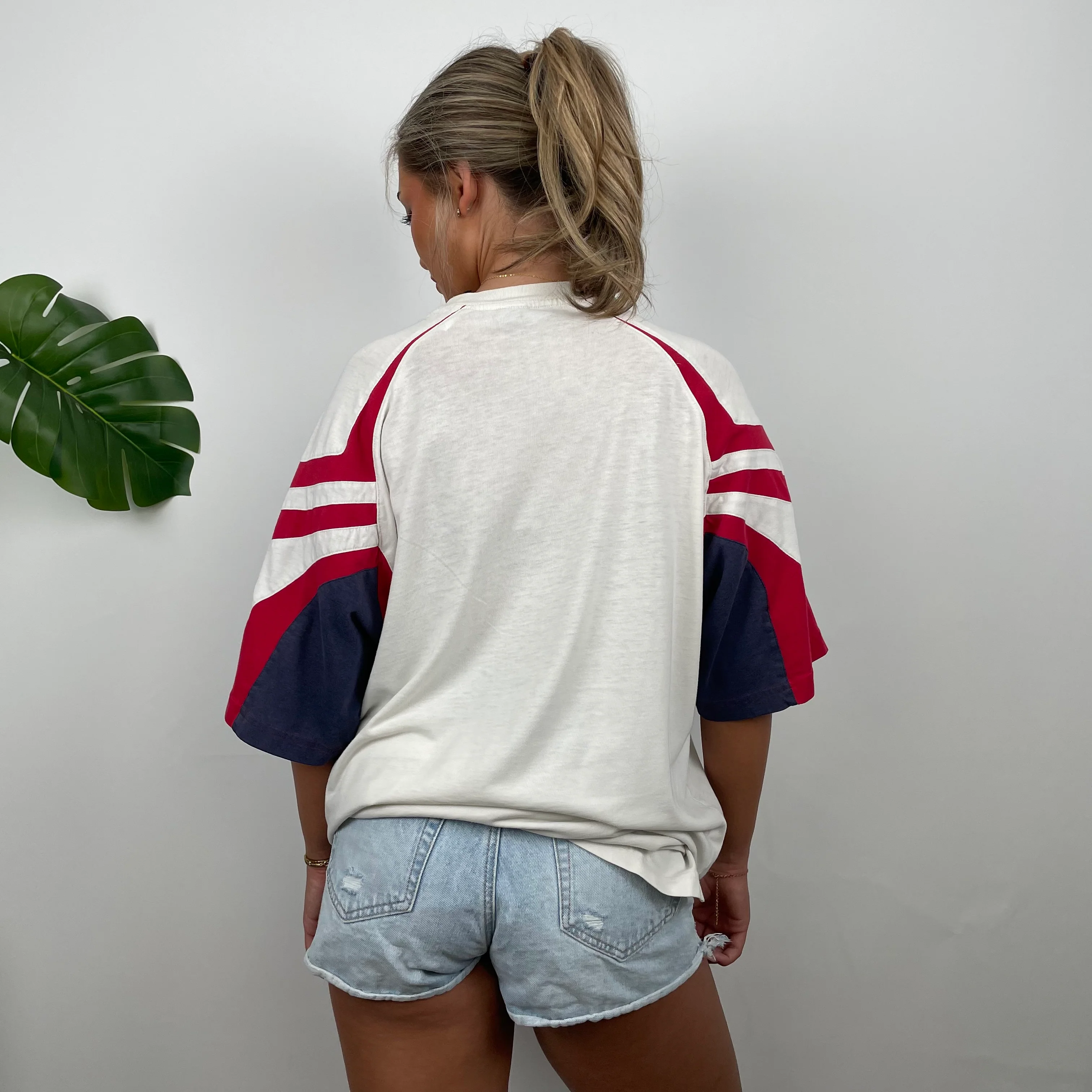 Adidas White Embroidered Spell Out T Shirt (L) - Image 4