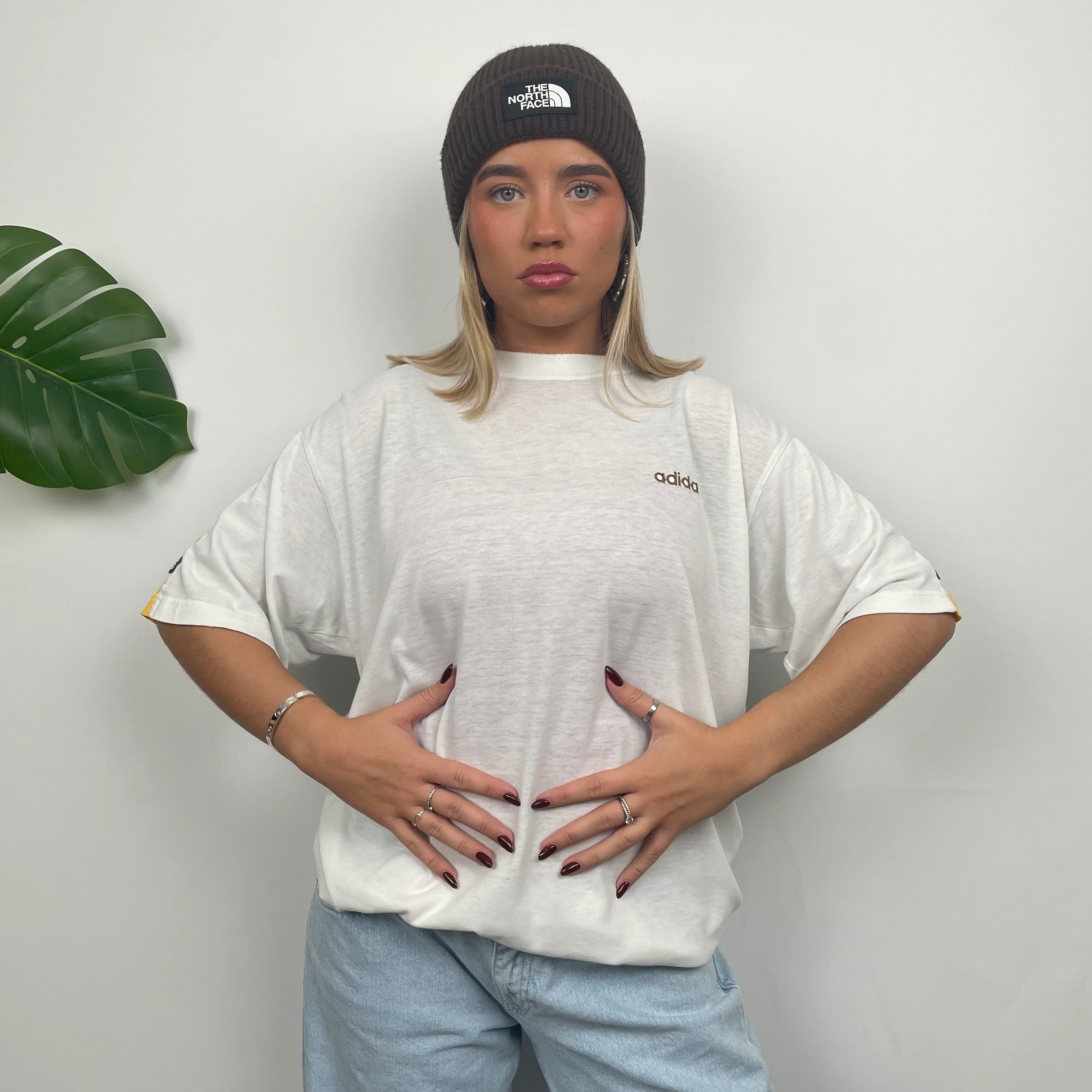Adidas White Embroidered Spell Out T Shirt (XL) - Image 2