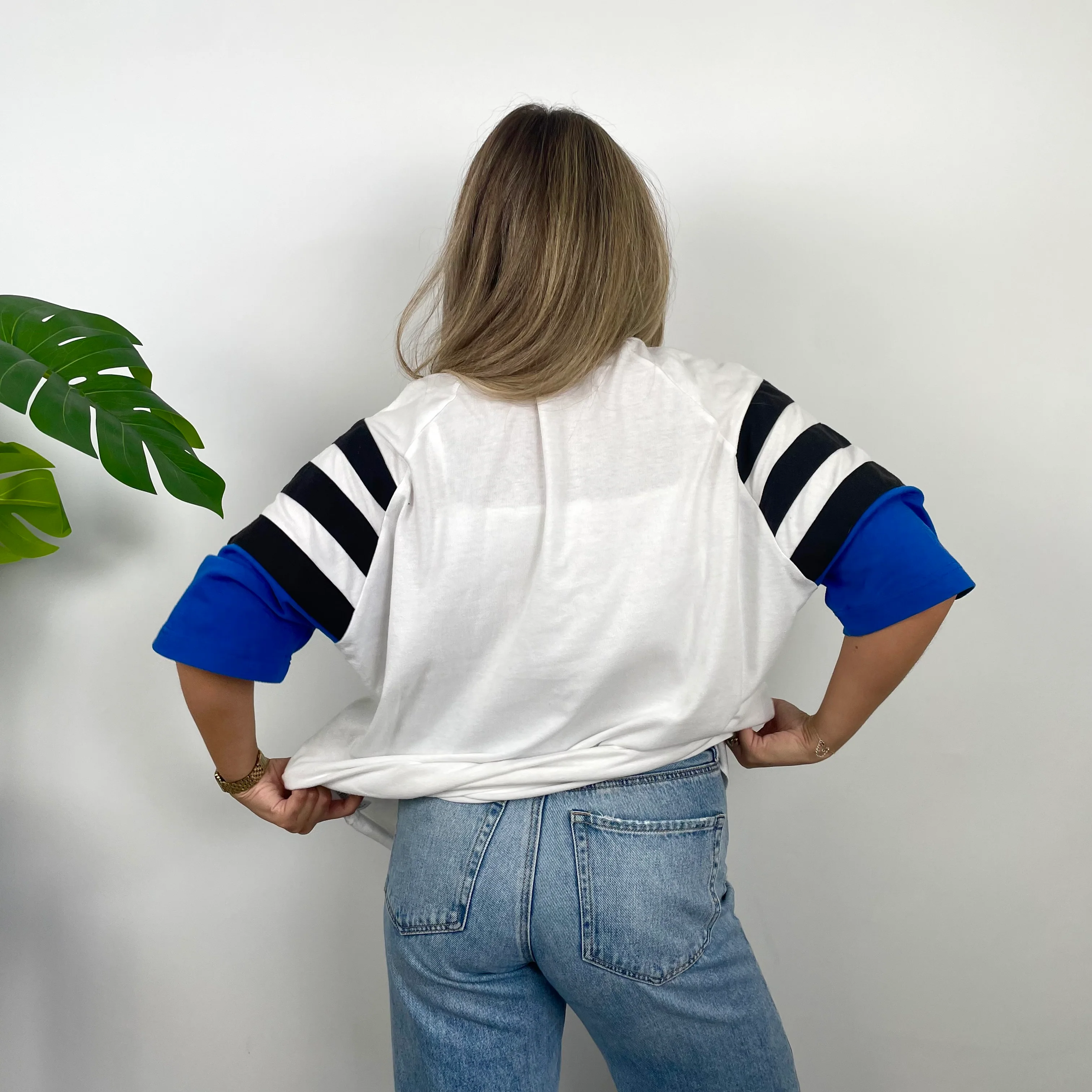 Adidas White Embroidered Spell Out T Shirt (L) - Image 4