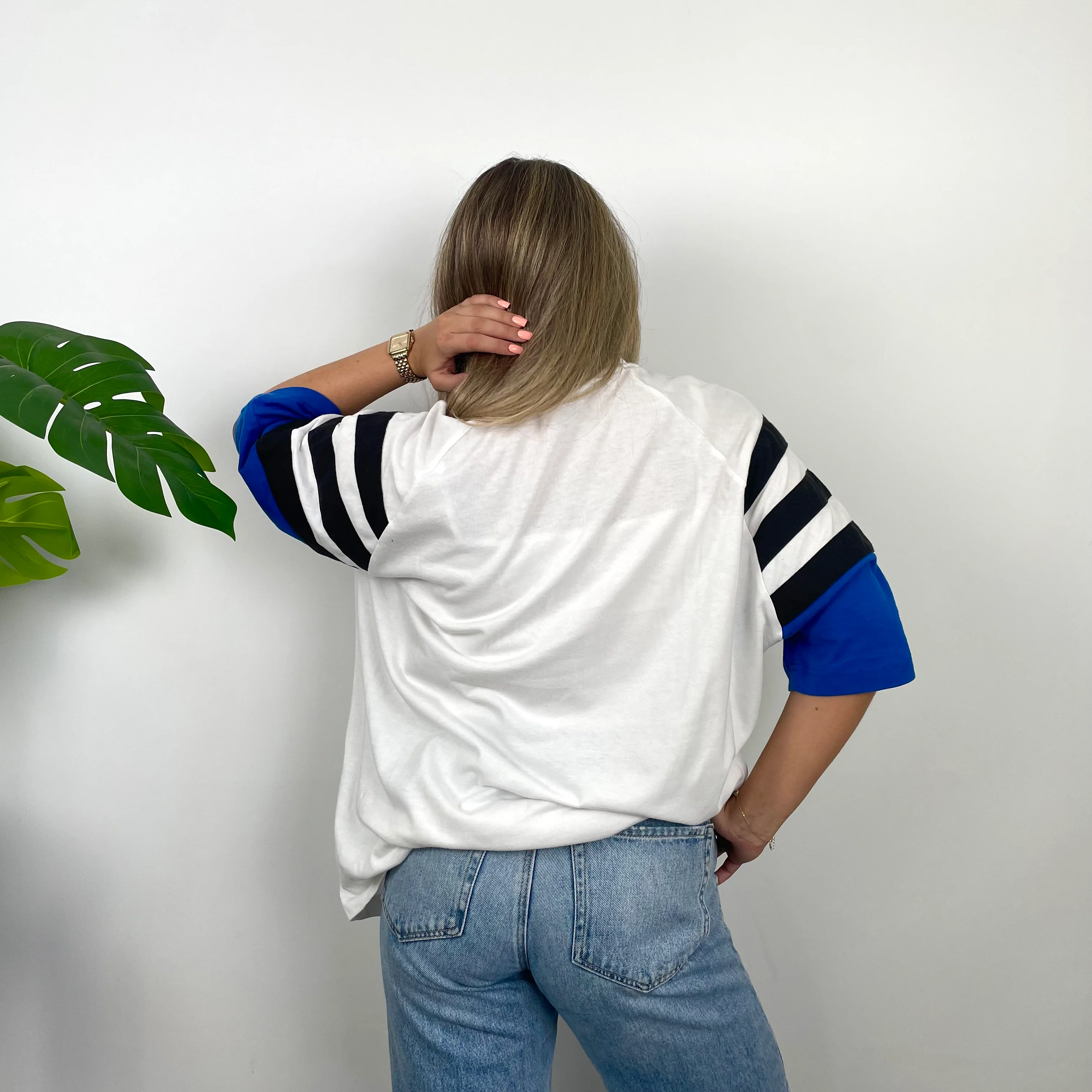 Adidas White Embroidered Spell Out T Shirt (L) - Image 5