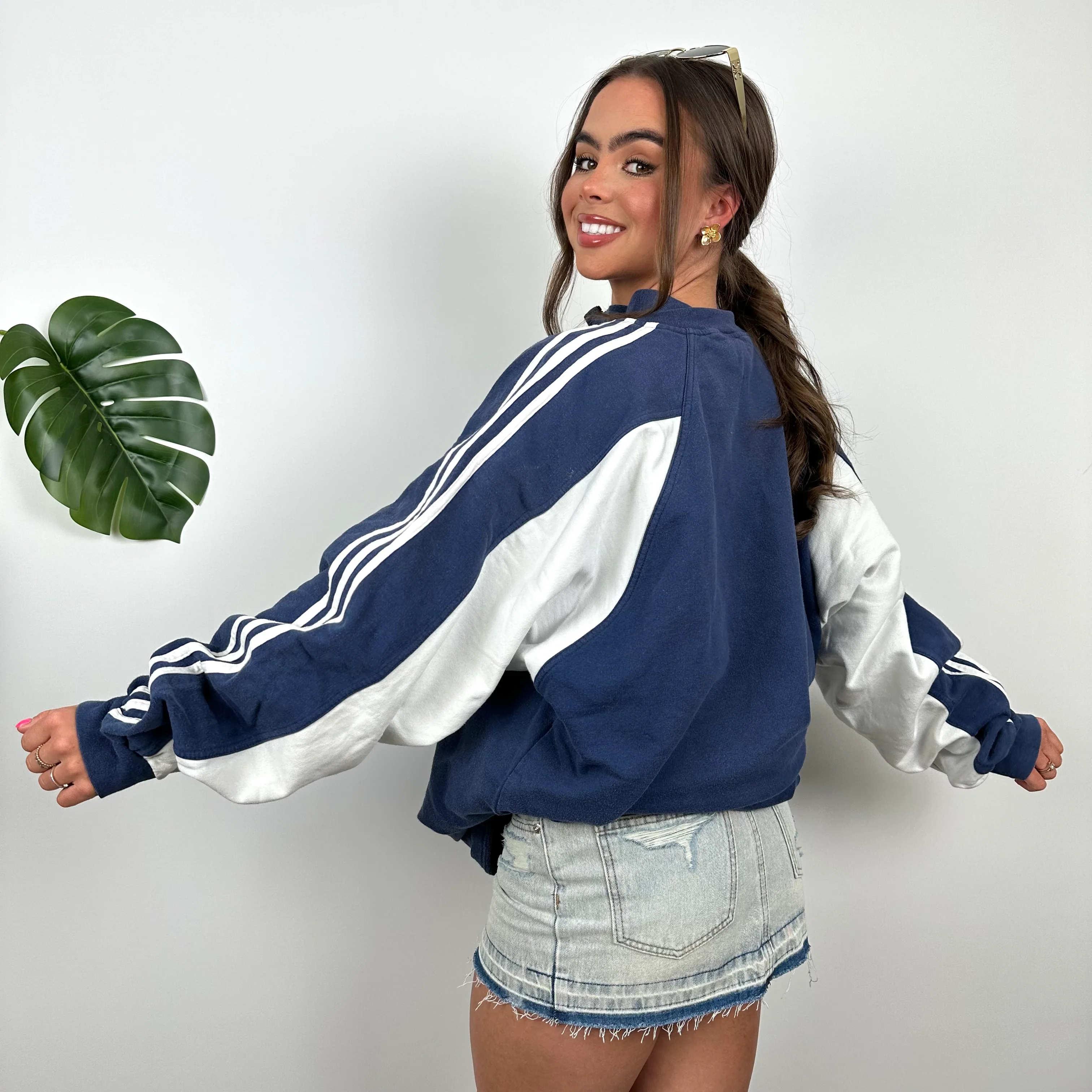 Adidas x Football World Cup France 1998 RARE Navy Embroidered Spell Out Quarter Zip Sweatshirt (L) - Image 7