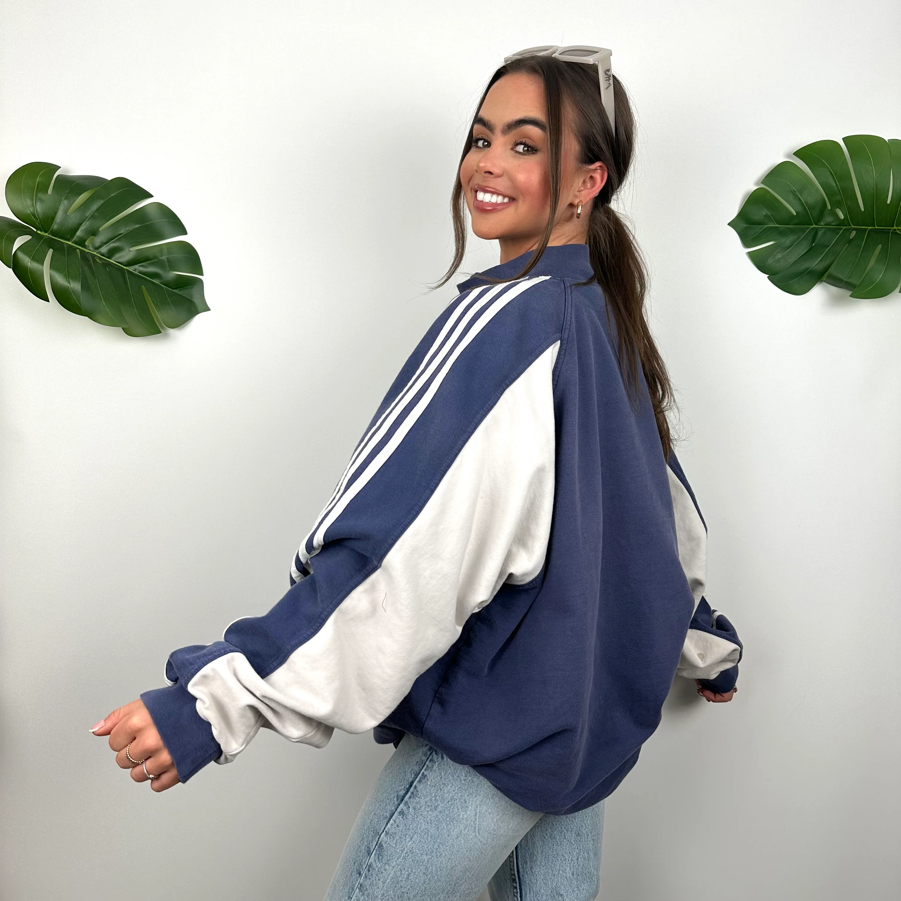 Adidas x Football World Cup France 1998 RARE Navy Embroidered Spell Out Quarter Zip Sweatshirt (XL) - Image 6