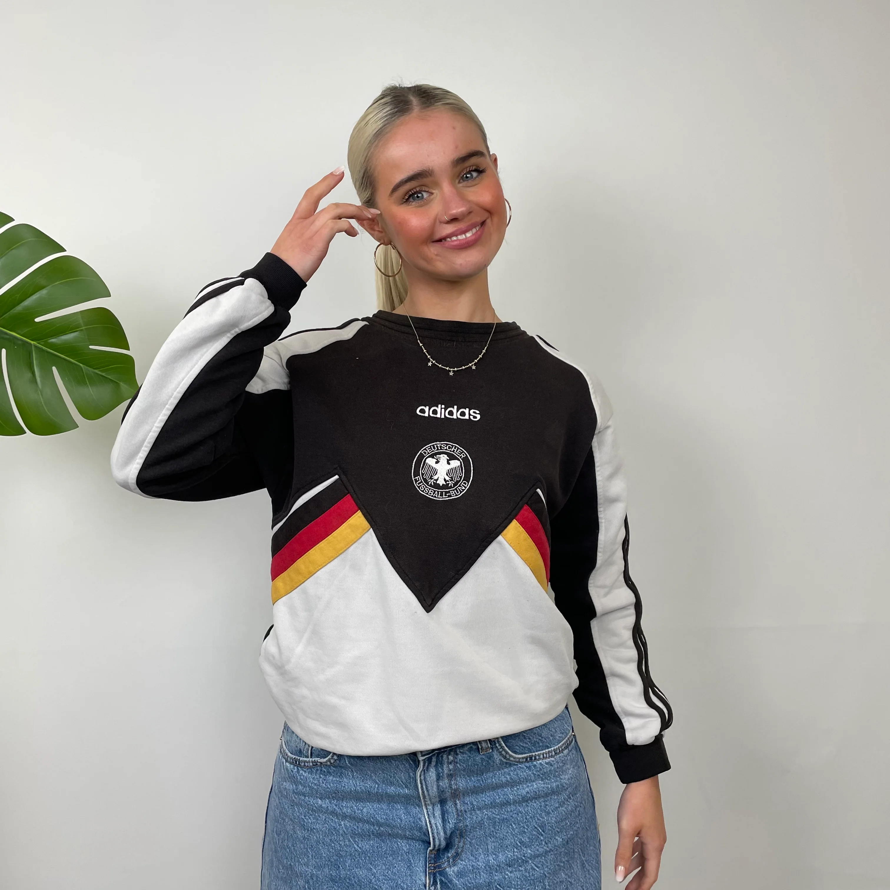 Adidas x Germany FC RARE Embroidered Spell Out Sweatshirt (S) - Image 5
