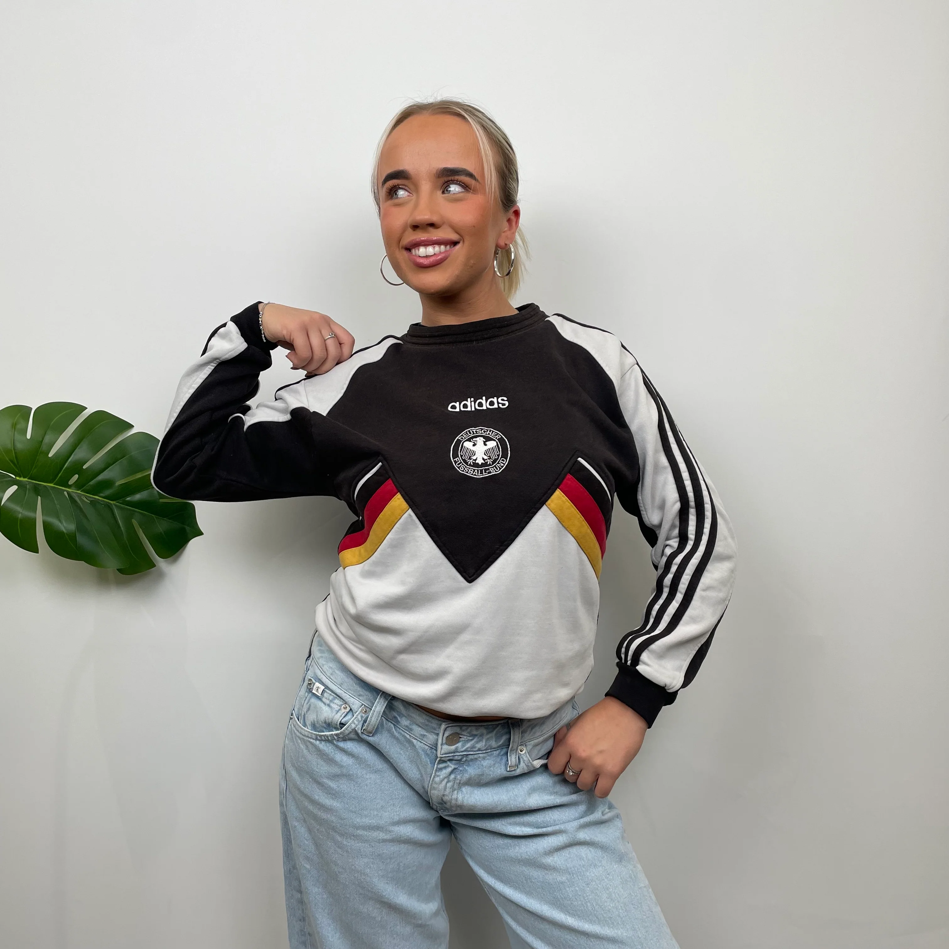 Adidas x Germany FC RARE Embroidered Spell Out Sweatshirt (S) - Image 2