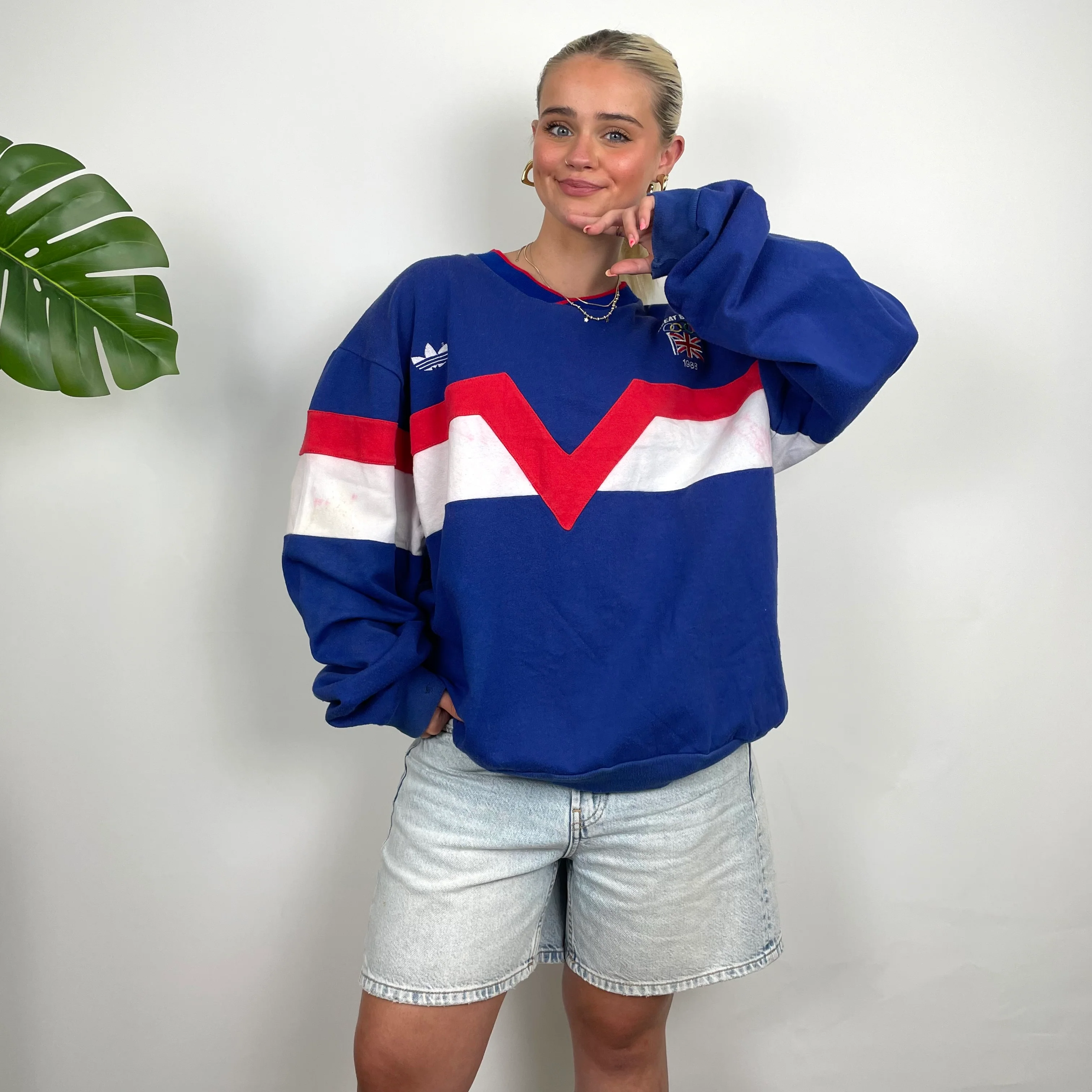 Adidas X Great Britain Olympic Games 1988 RARE Blue Embroidered Spell Out Sweatshirt
(M) - Image 2