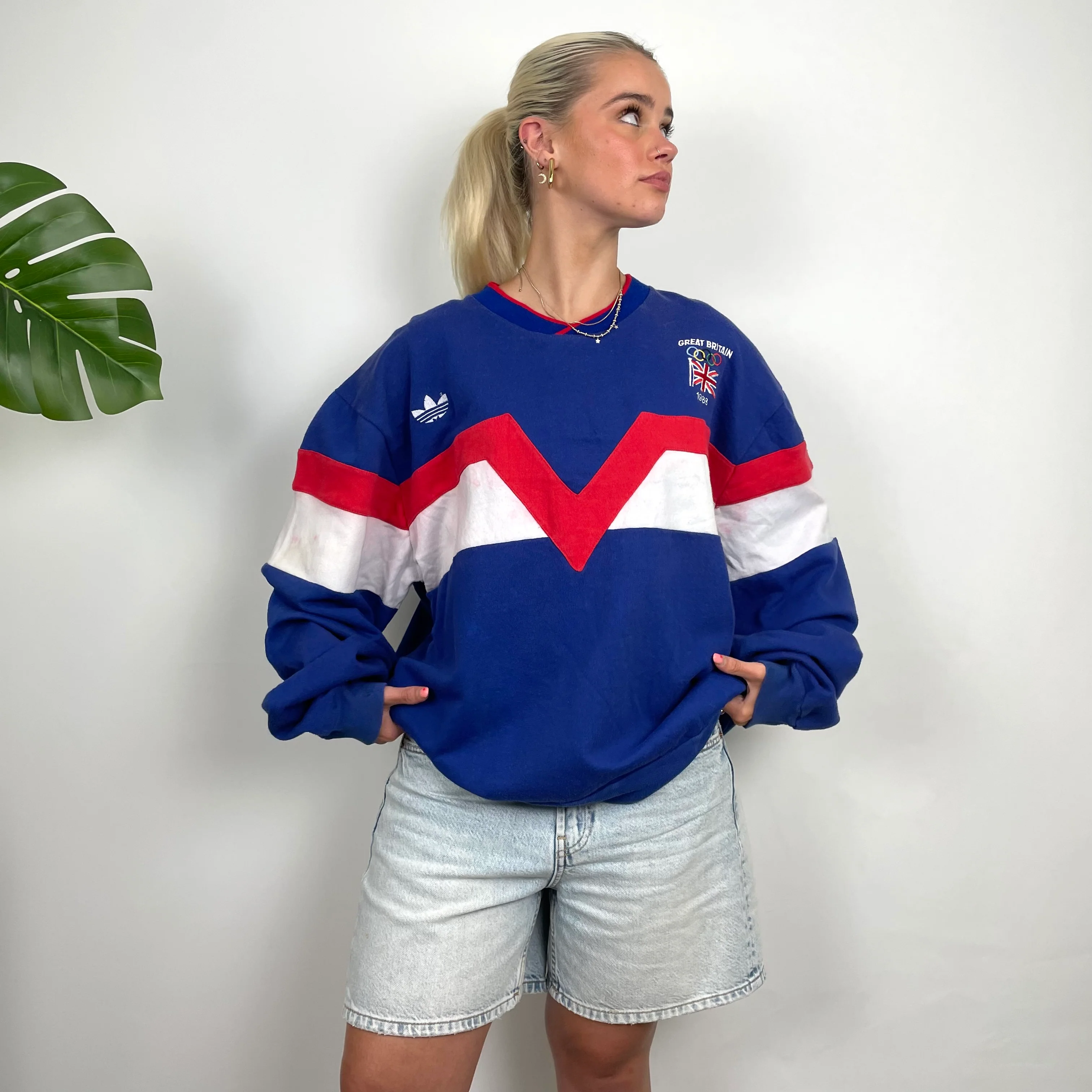 Adidas X Great Britain Olympic Games 1988 RARE Blue Embroidered Spell Out Sweatshirt
(M) - Image 3