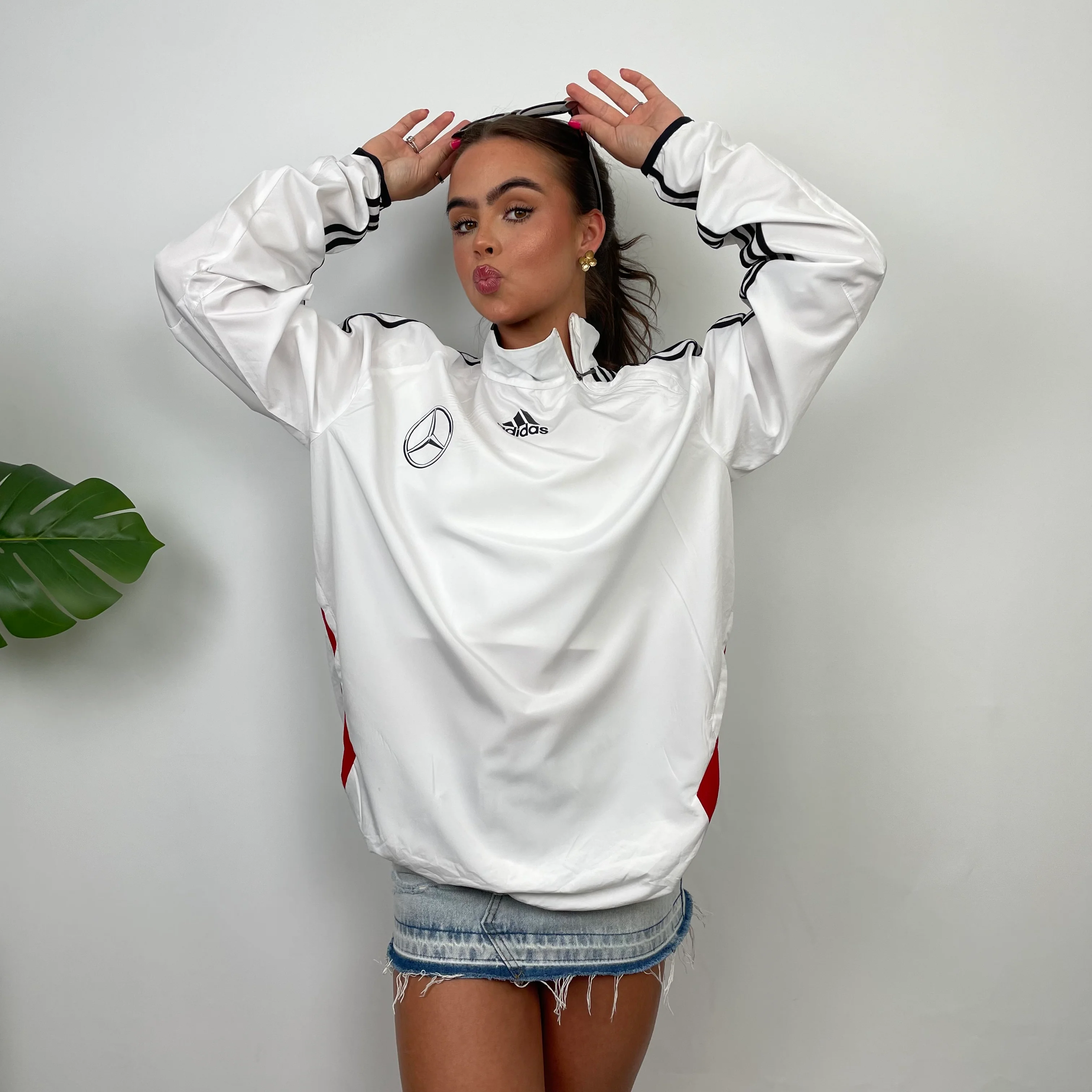 Adidas x Mercedes Benz Embroidered Spell Out Pullover Windbreaker Jacket (XL) - Image 6