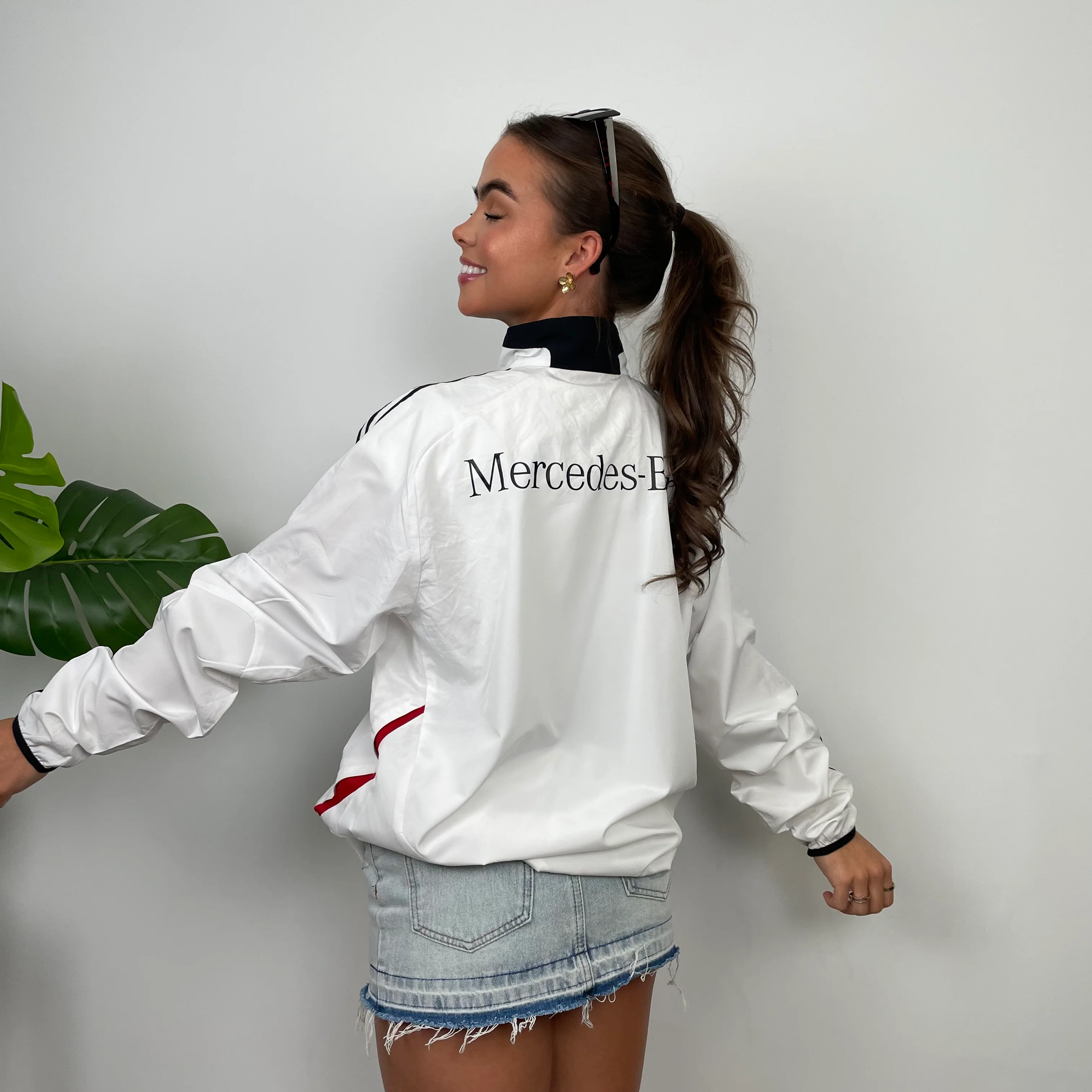 Adidas x Mercedes Benz Embroidered Spell Out Pullover Windbreaker Jacket (XL) - Image 8