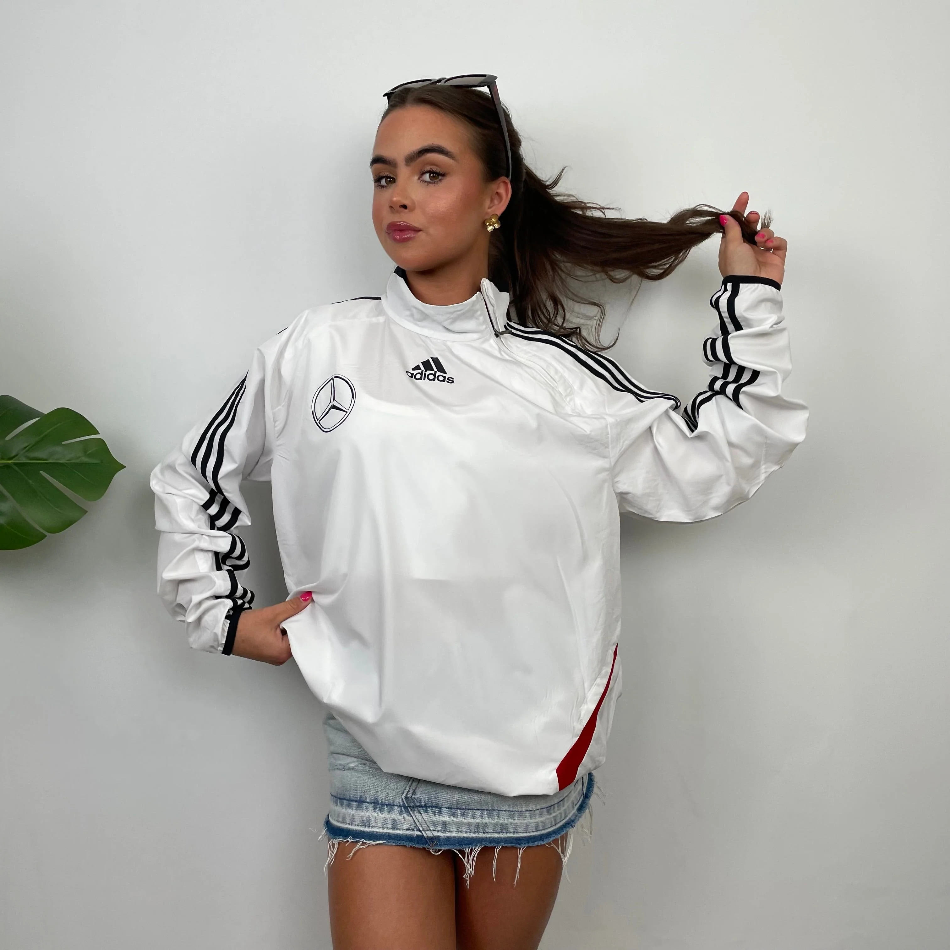 Adidas x Mercedes Benz Embroidered Spell Out Pullover Windbreaker Jacket  (XL) - Image 3